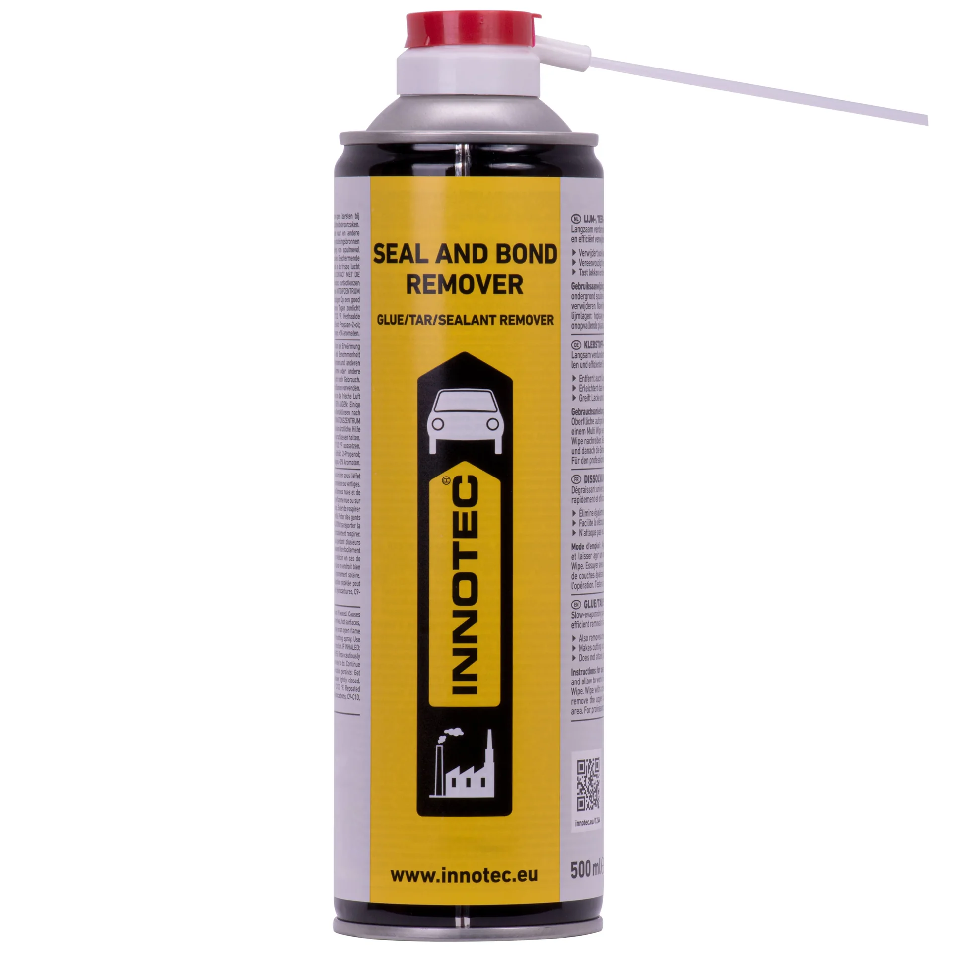 Lijmresten verwijderen, sticker verwijderen, kit verwijderen, lijm oplossen, Innotec Seal and Bond Remover 500 ml