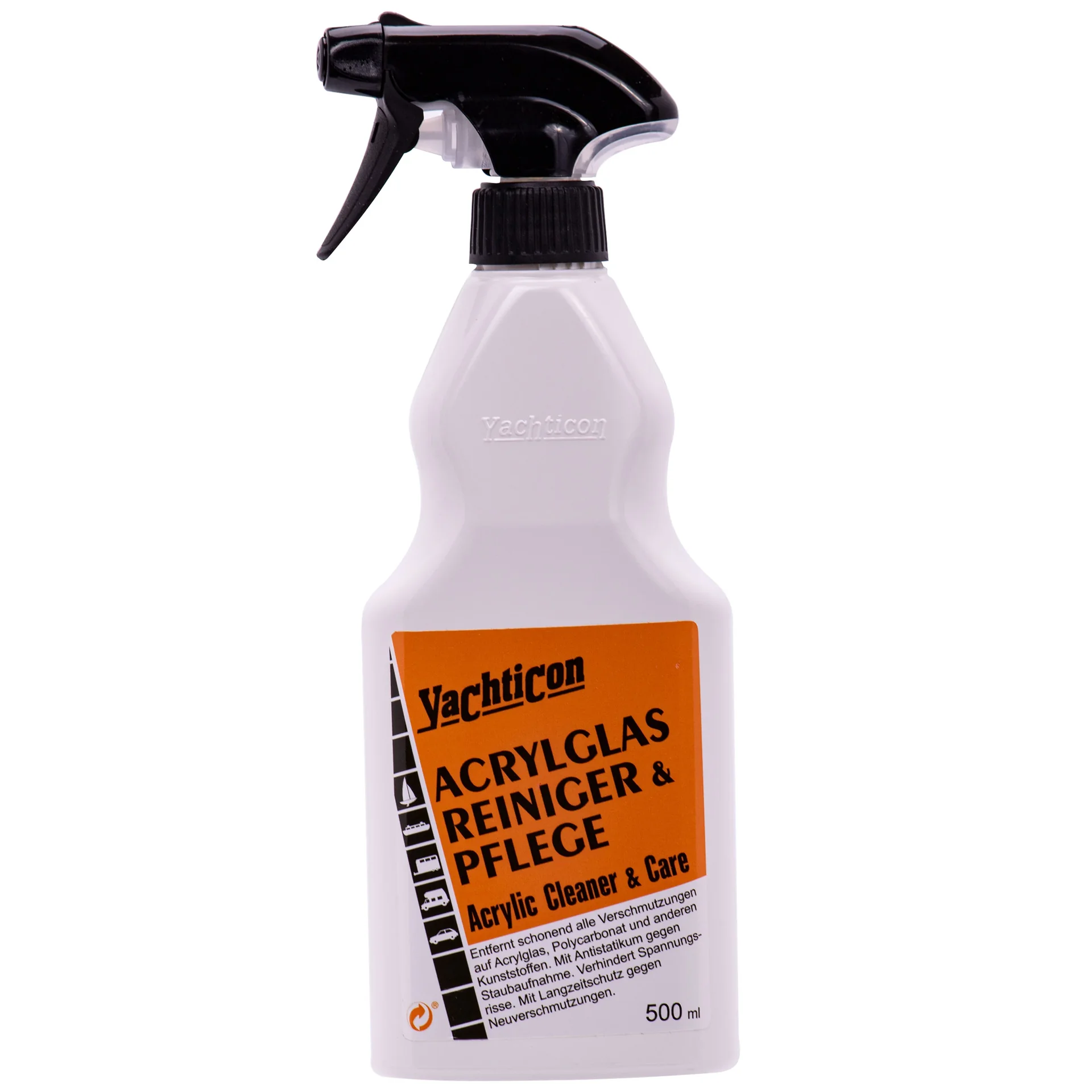 Acrylglas reiniger, plexiglas reiniger, acrylglas onderhoud, YACHTICON, 500 ml
