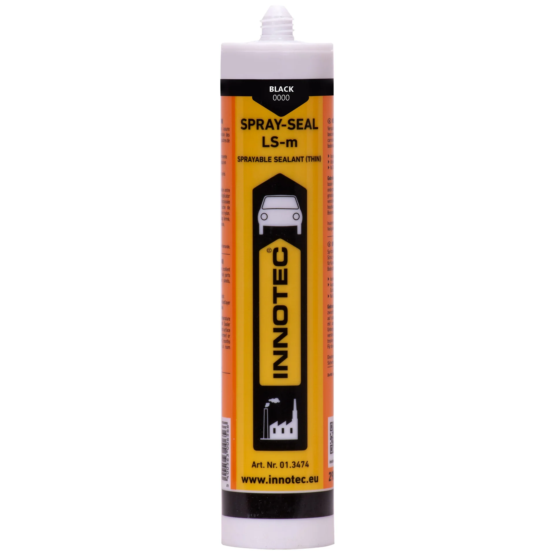 "Afdichtingsspray zwart, spray afdichting, lekdicht spray, Innotec Spray Seal LS-M 290ml, rubber coating spray zwart image"