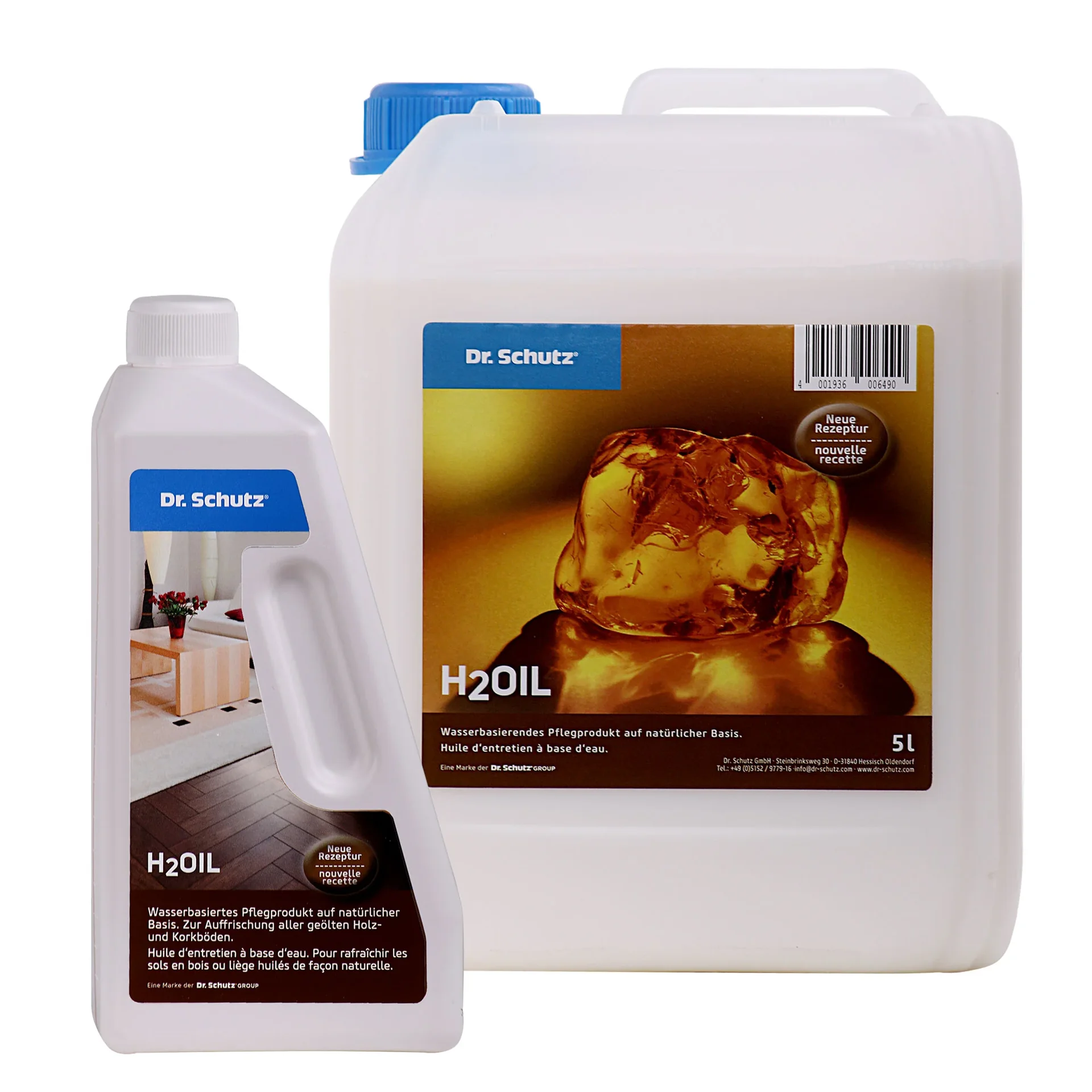 "Onderhoudsolie, H2 Oil watergedragen, verschillende verpakkingsgroottes, parketolie, vloerolie image"