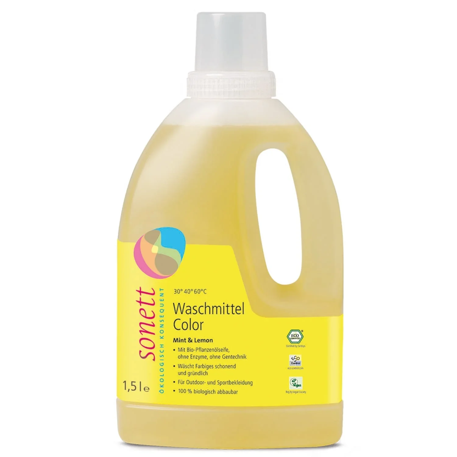 "Wasmiddel color 1,5 Liter, vloeibaar, voor gekleurde was, Mint & Lemon image"