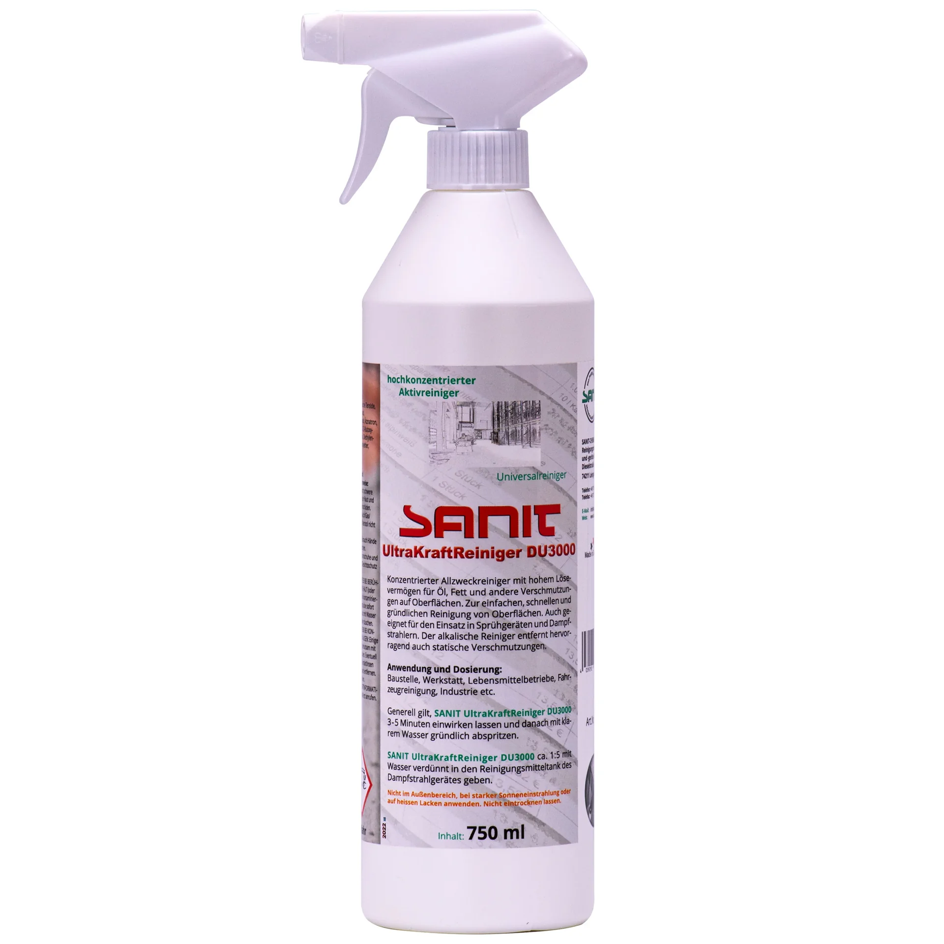 "Krachtige reiniger, sanitair reiniger, SANIT Ultra Kraftreiniger DU 3000 750 ml image"