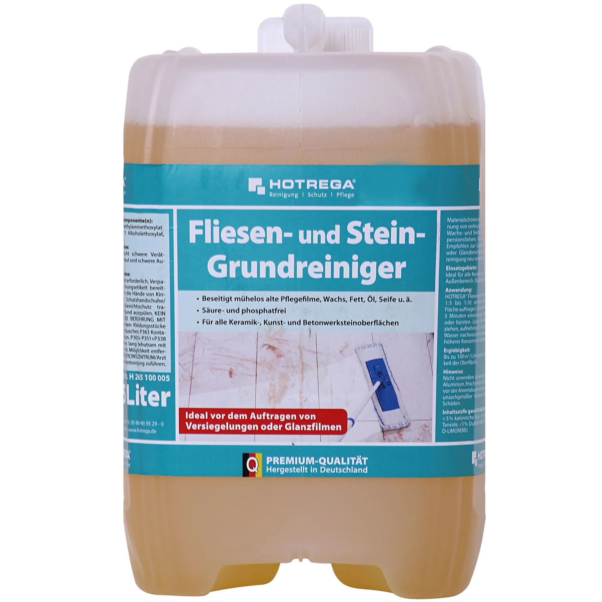 "Tegels reinigen, steen reiniger, vloer reiniger, tegels schoonmaken, 5 liter concentraat image"