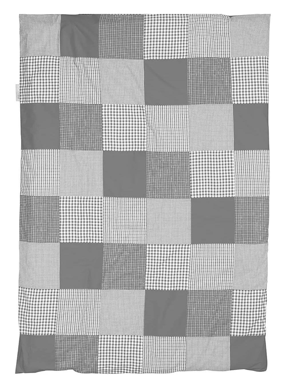 "Taftan beddengoed patchwork 170 x 230 grijs image"