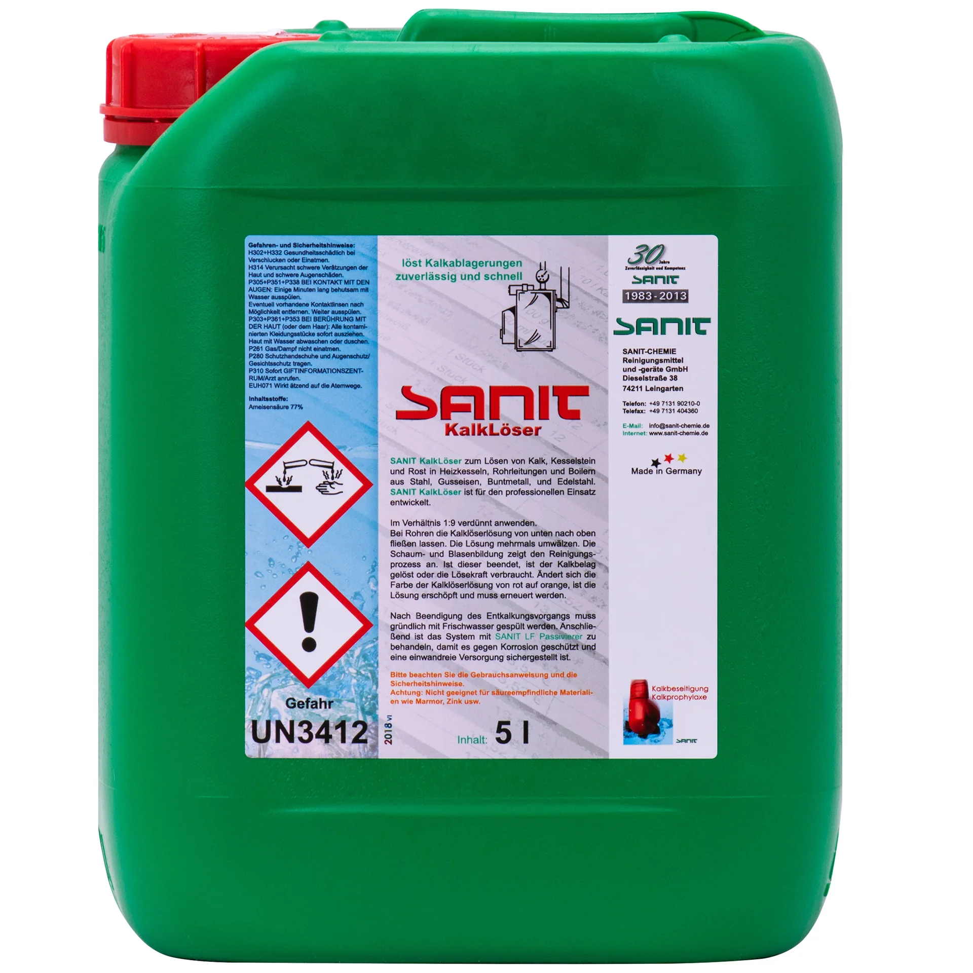 "Kalkreiniger 5 liter, kalk verwijderen, sanitair reiniger kalk, antikalk, kalkaanslag verwijderaar image"