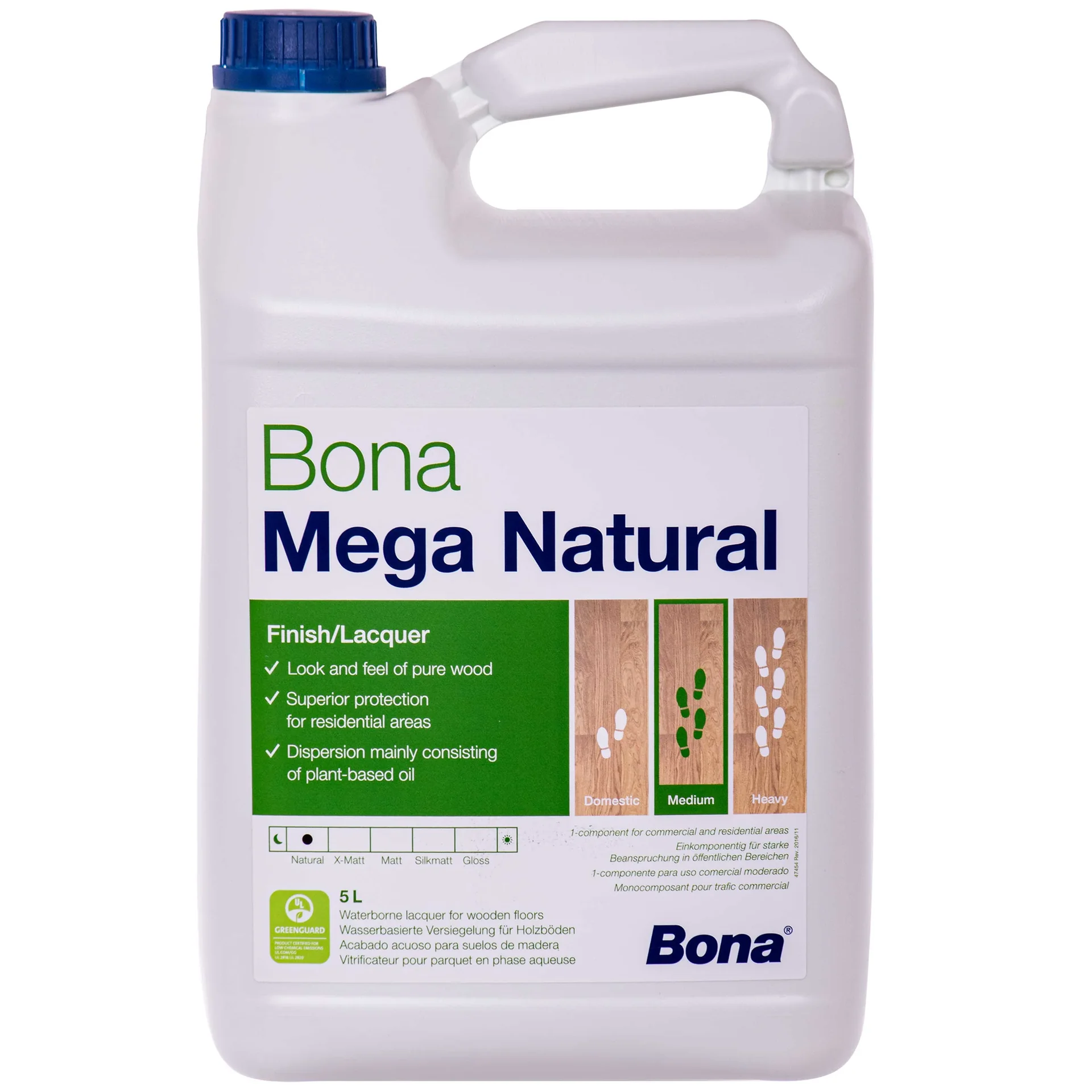 Bona Mega Natural 5 Liter, 1K Parketlak ultramat, waterbasis