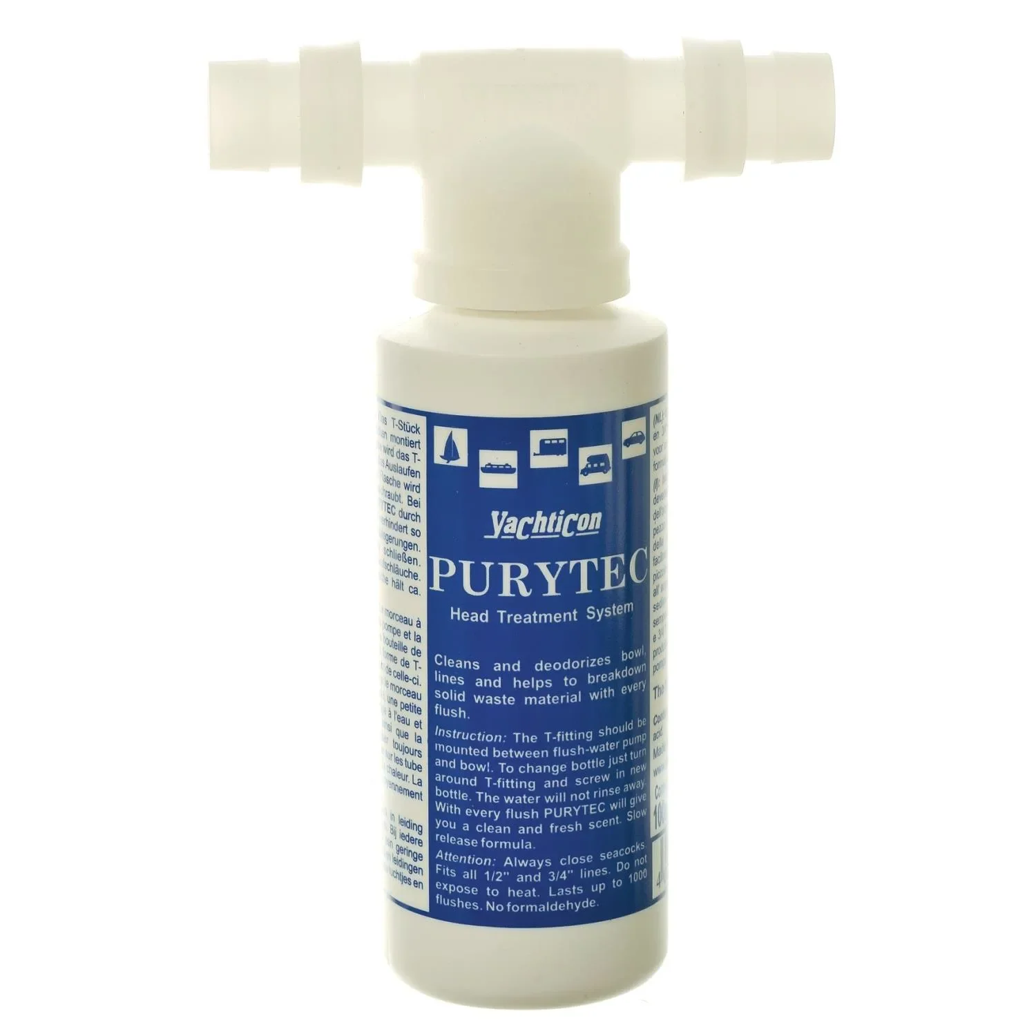 "Drinkwater zuivering boot, Purytec SET T-Stuk + 100 ml fles, drinkwaterfilter camper image"