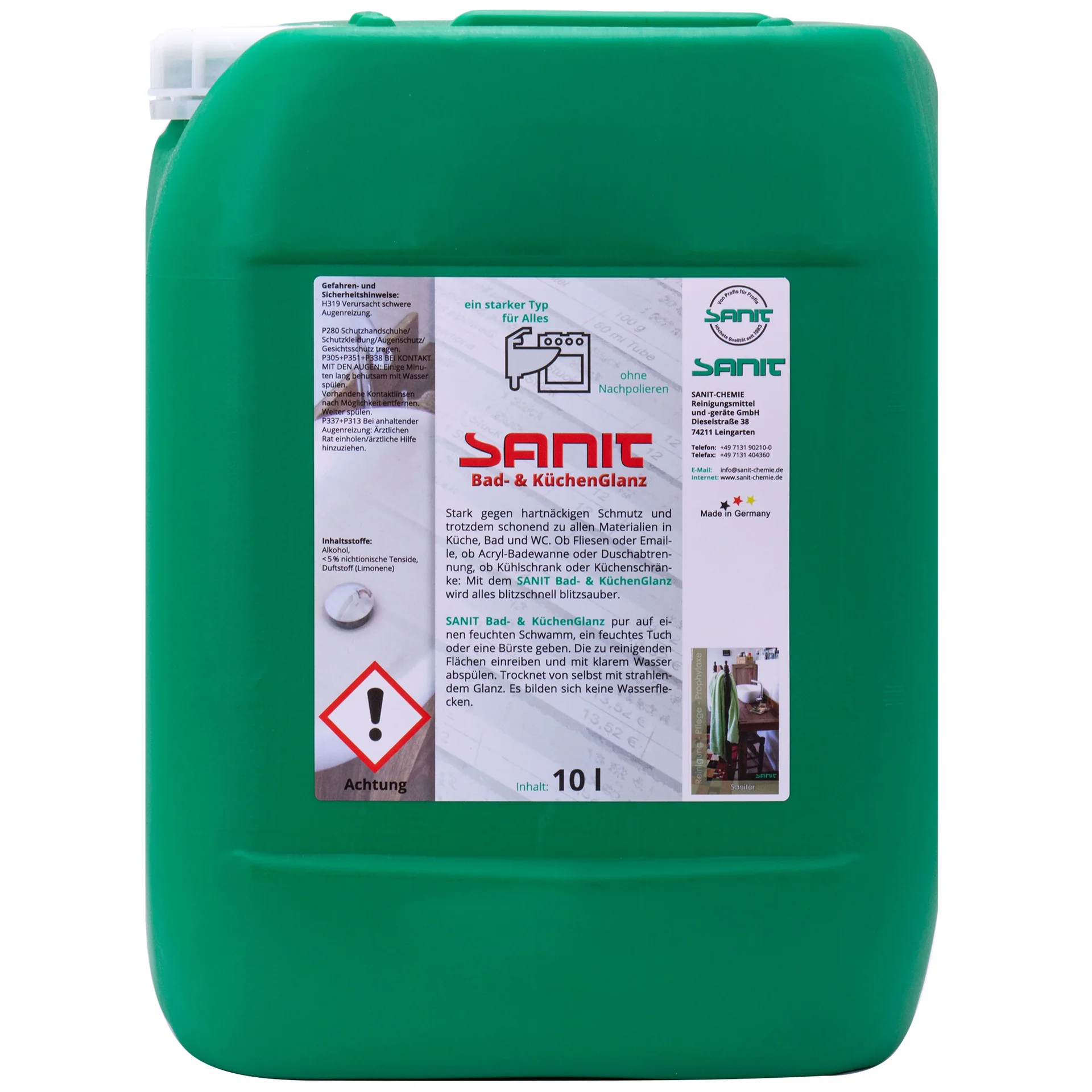 "Badkamer reiniger, keuken reiniger, professionele reiniger, 10 Liter, schoonmaakmiddel badkamer image"