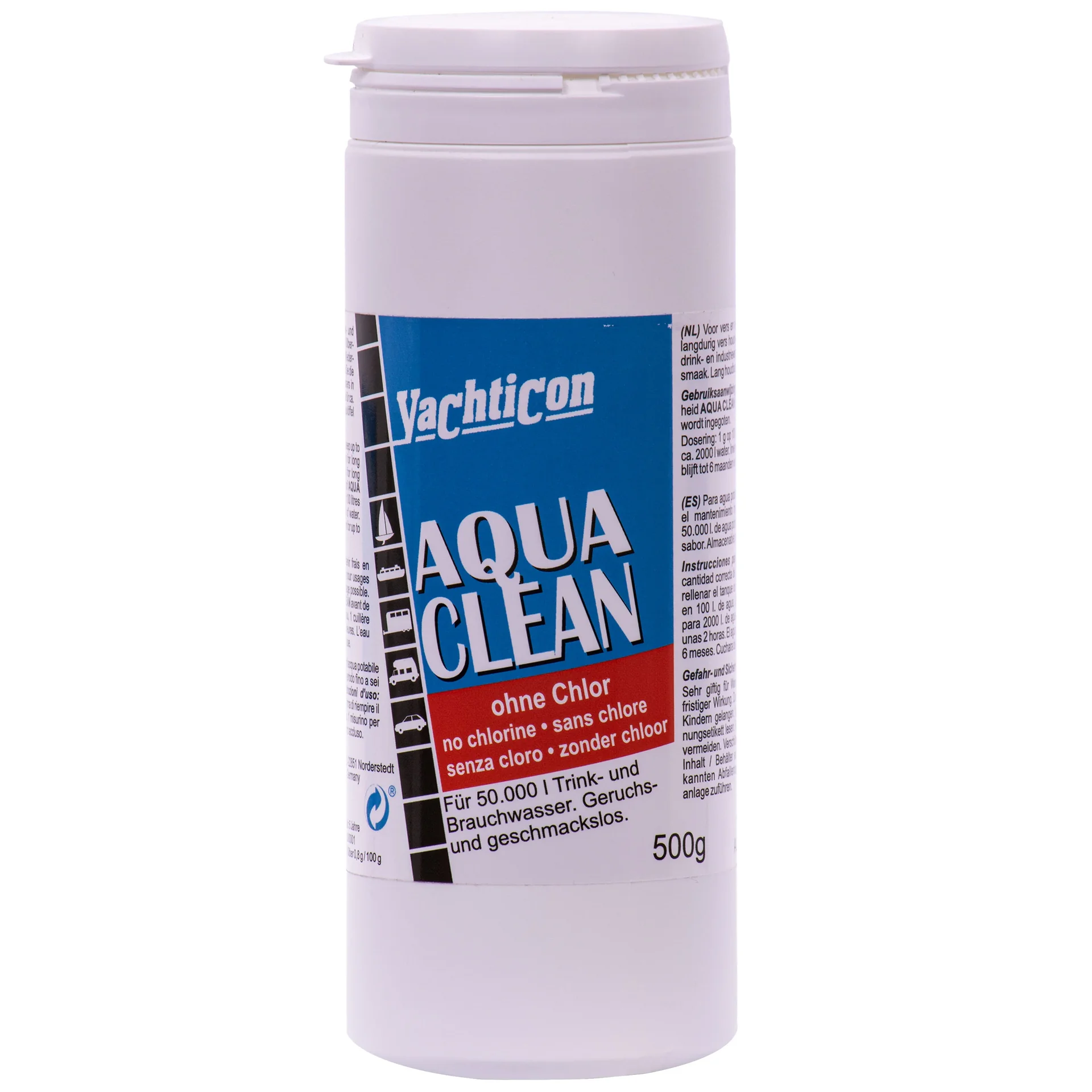 "Water reinigen, drinkwater ontsmetten, Aqua Clean AC 50.000, 500 g poeder, water zuiveren camper image"