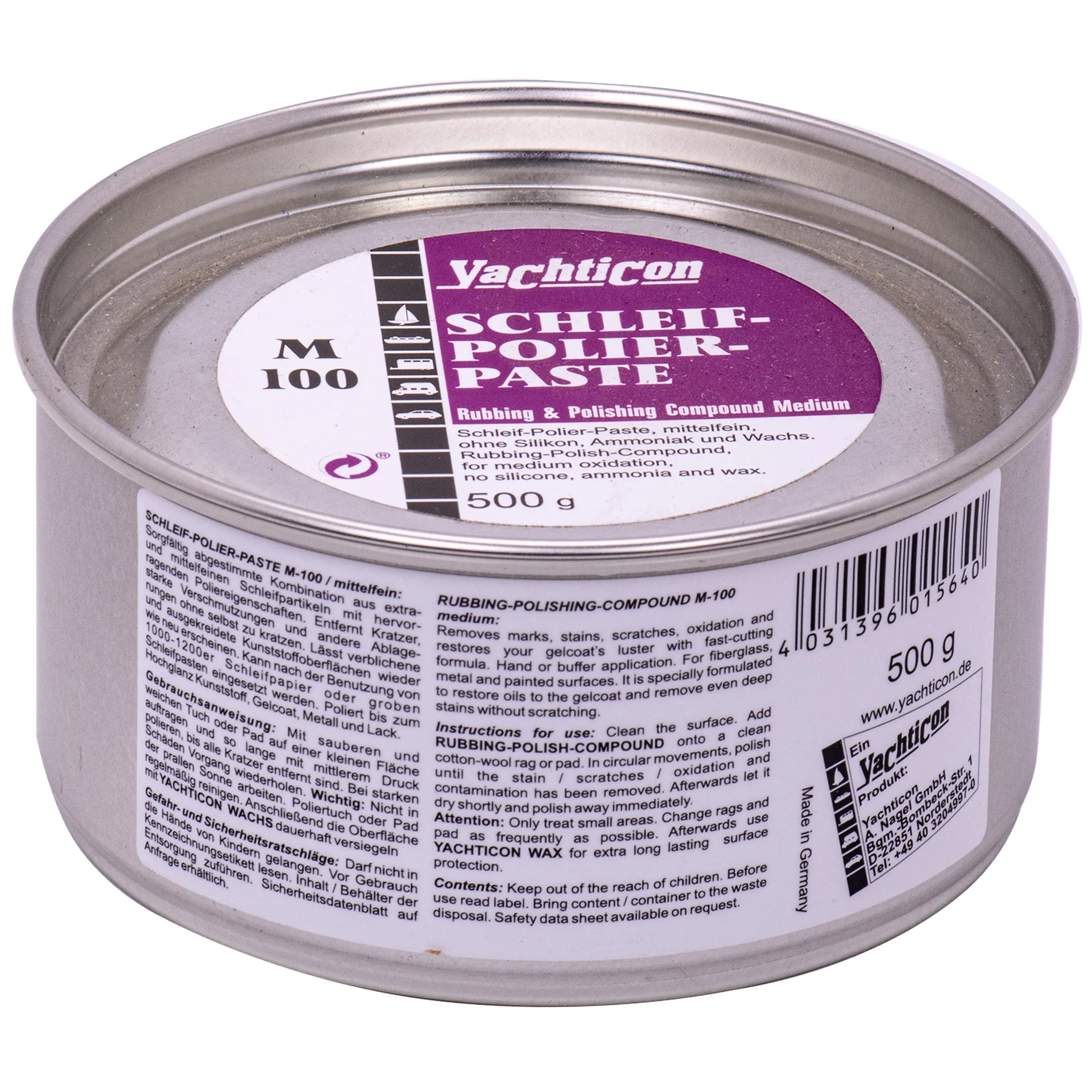 "Polijstpasta boot, Schuurpasta boot, 500 g medium M100 image"