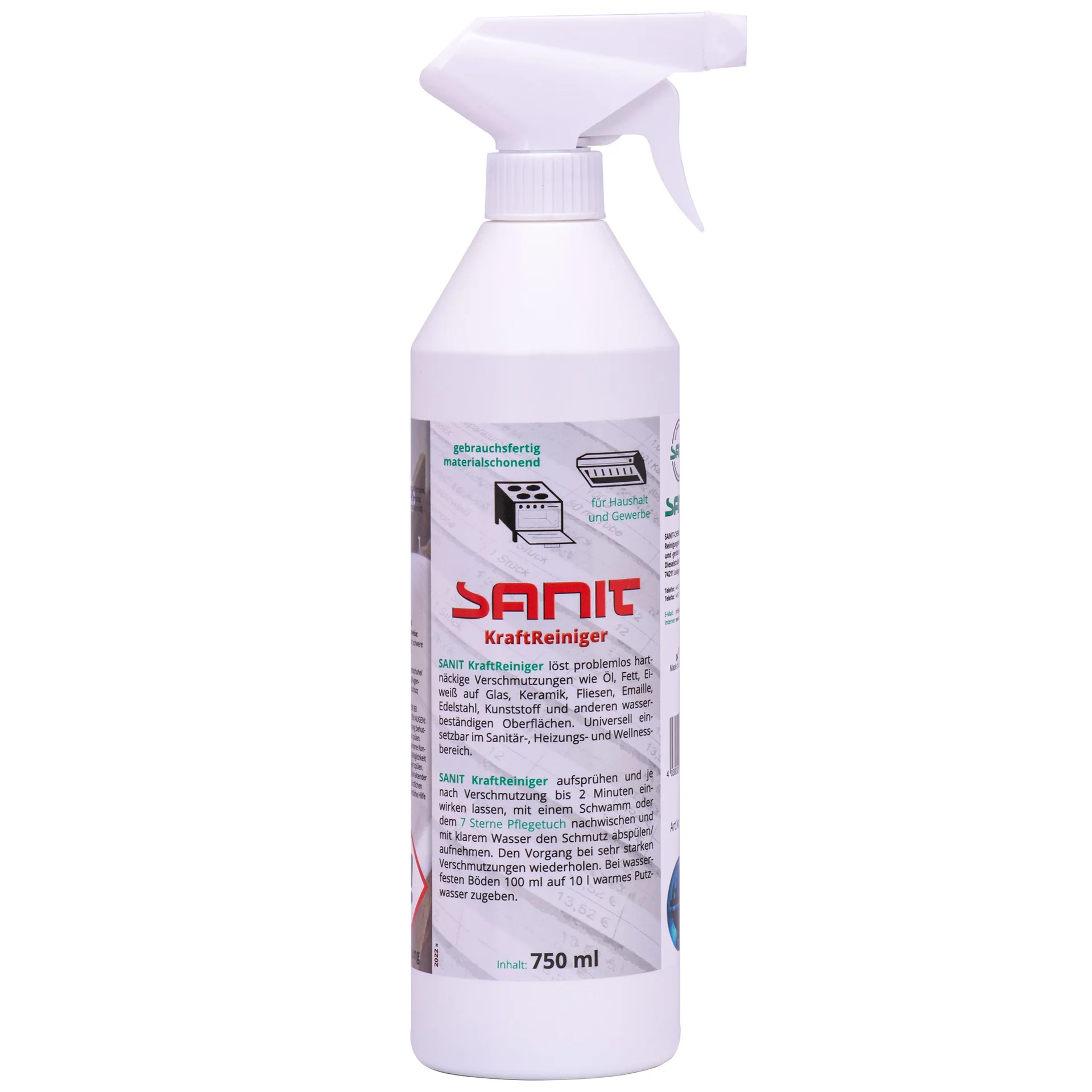 "Krachtige Reiniger, Sanitair Reiniger, Badkamer Reiniger, SANIT Kraftreiniger 750 ml image"