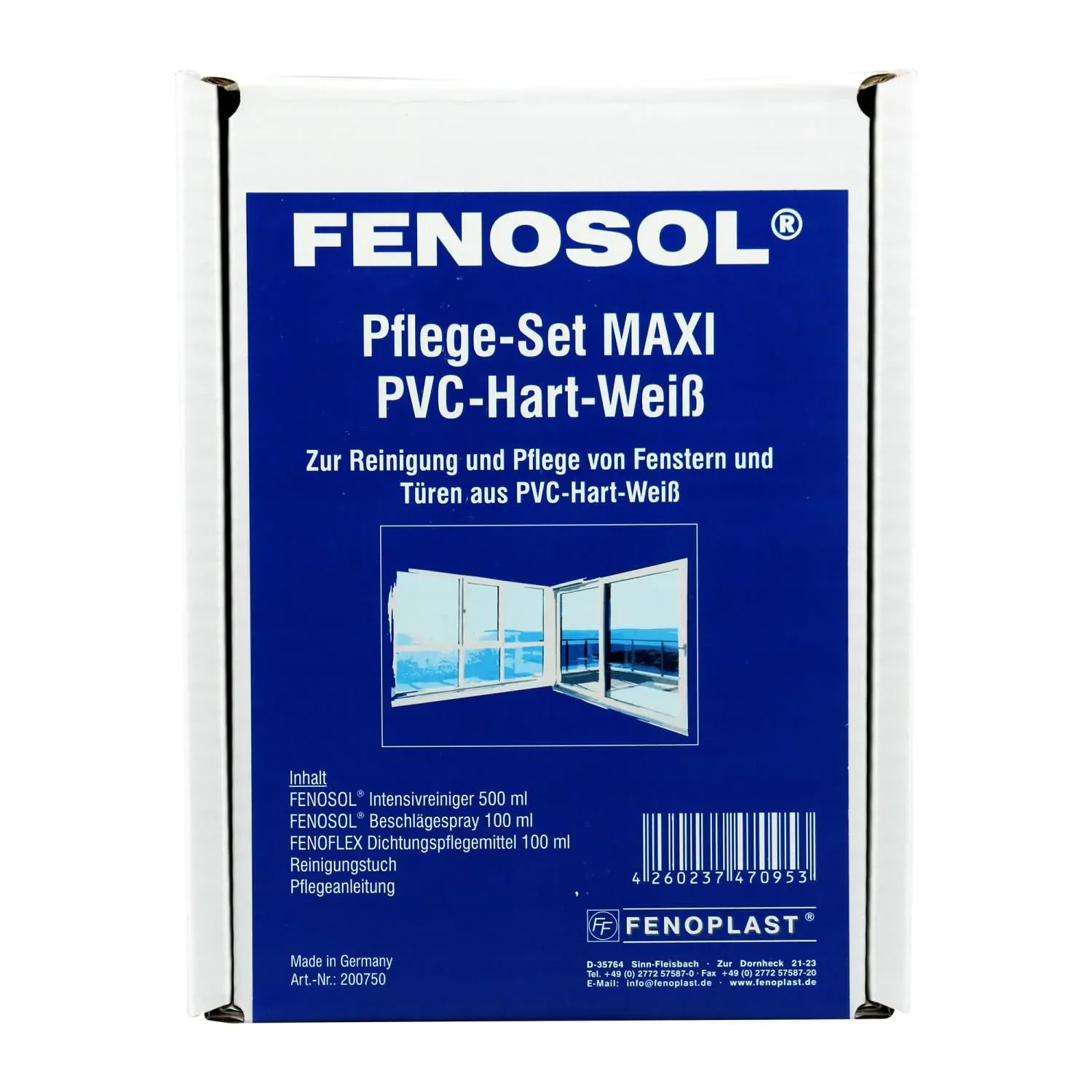 "PVC reiniger, PVC onderhoud, Kunststof reiniger, Fenosol Pflege-Set PVC-Hart-weiß MAXI image"