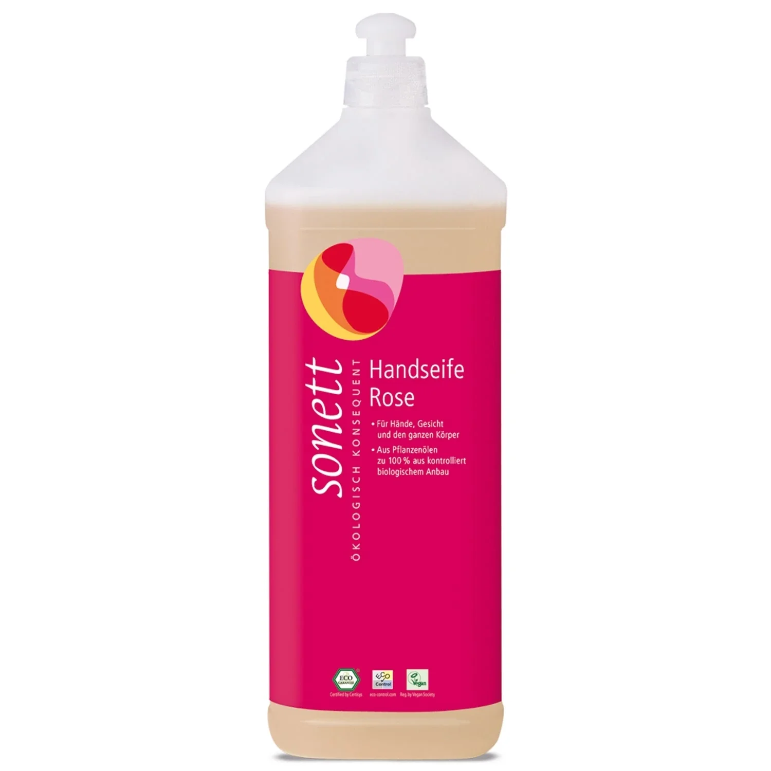 "Handzeep navulverpakking, handzeep roos, 1 liter navul fles image"