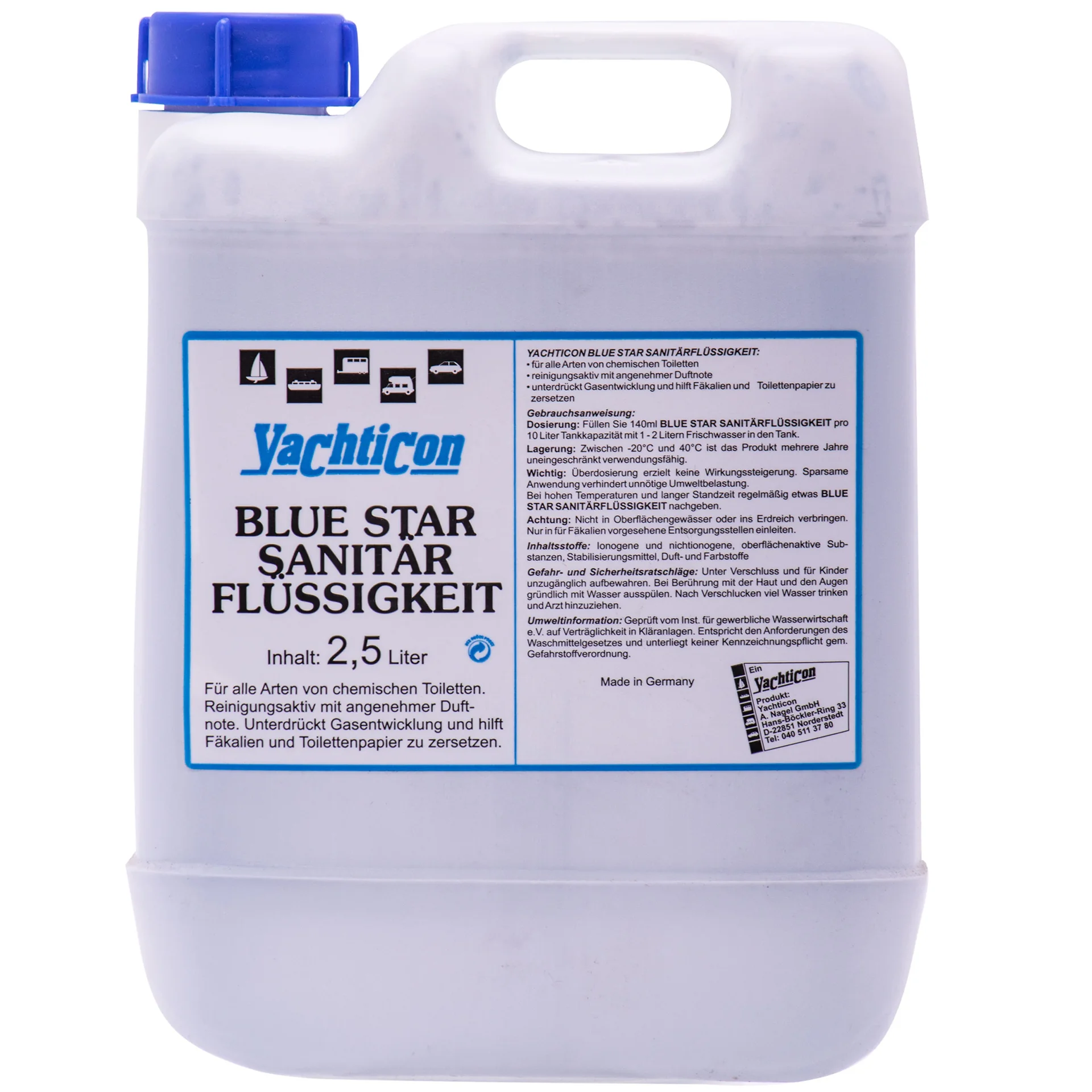 YACHTICON Blue Star sanitairvloeistof 2,5 Liter