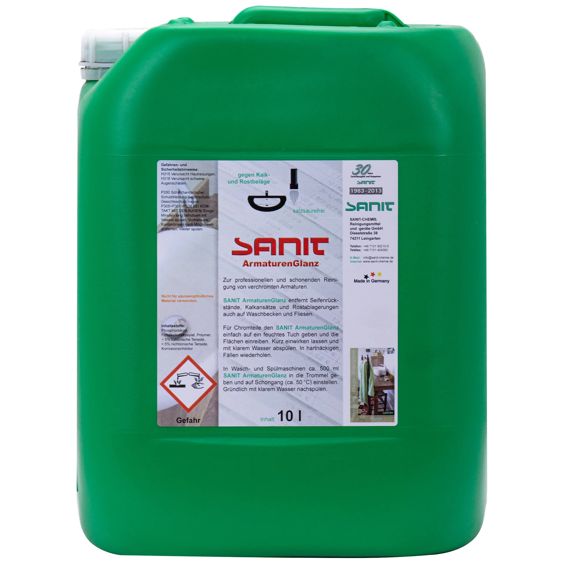 "Sanitair Reiniger 10 Liter, Armaturen Reiniger, Sanitair Glans, Badkamer Reiniger image"