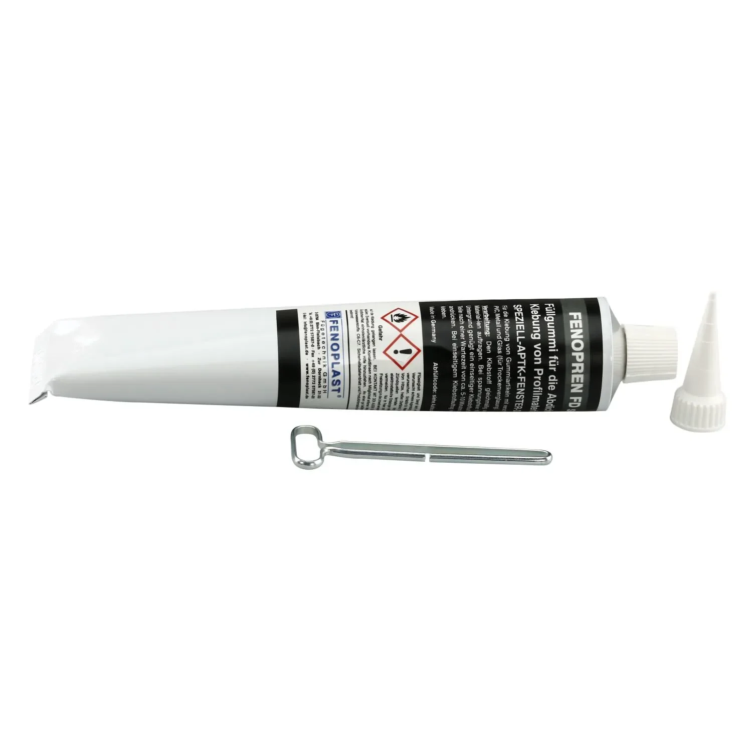"Lijmkit zwart, afdichtingskit zwart, vulmiddel zwart, FENOPLAST Fenopren FD 180g image"