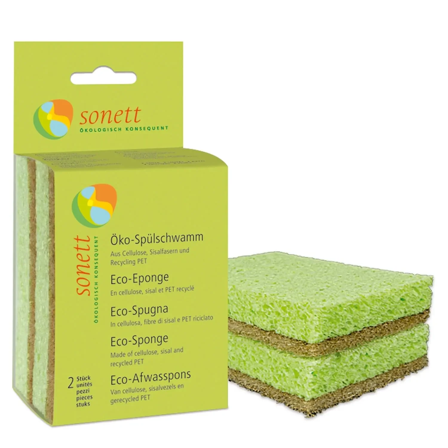 "Sponzen, afwasspons, eco spons, 12 x 2 stuks, ecologische spons image"