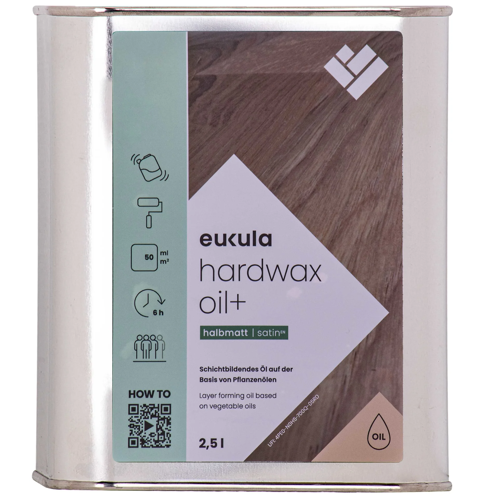 "Hardwax olie seidenmatt, 2,5 Liter, olie voor houten vloer image"