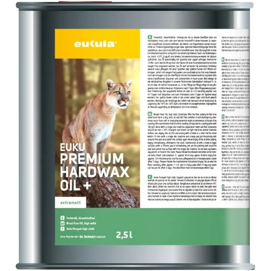 "Hardwax olie, Premium HardWax Öl+ extramatt, 2,5 Liter, hardwax vloer, olie voor houten vloer image"