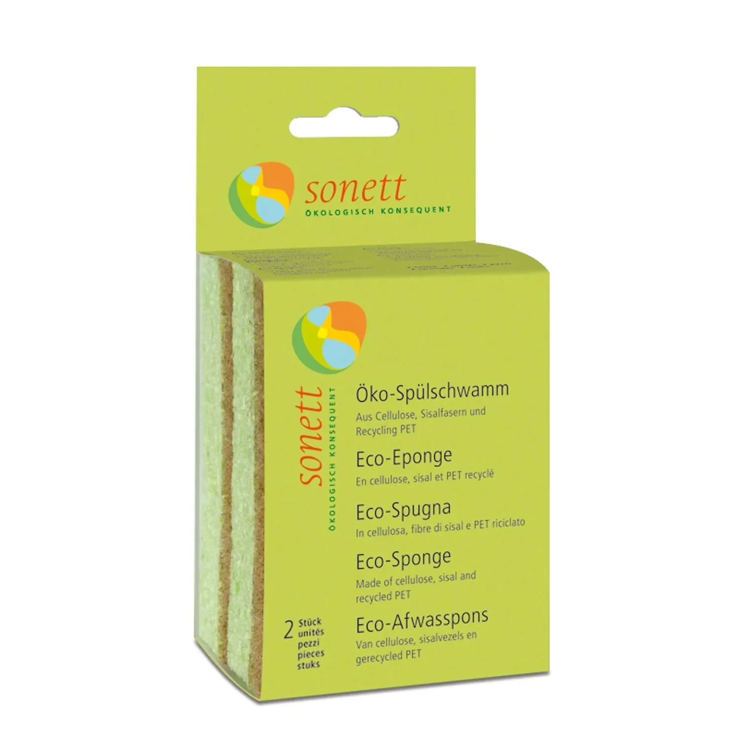 Afwas sponzen, 2 x 2er Pack, ecologische spons