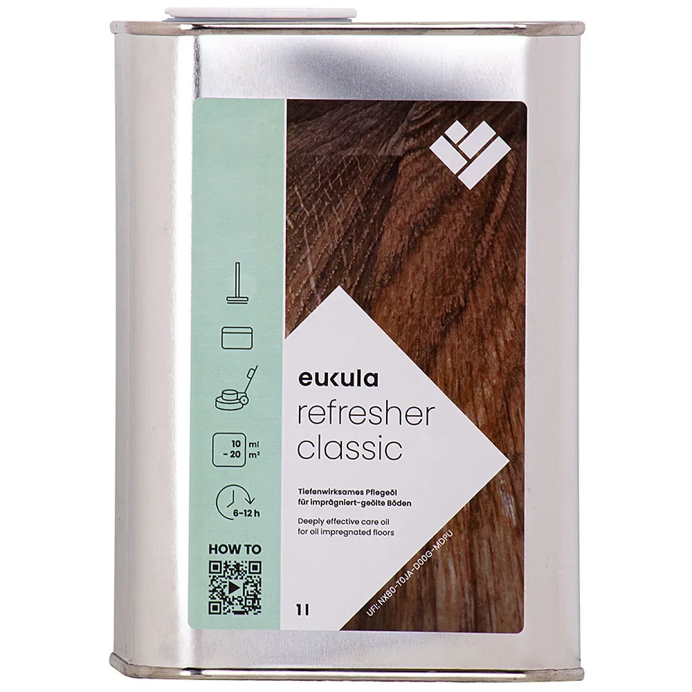"Houten vloer onderhoud, parket onderhoud, vloer onderhoudsmiddel, eukula refresher classic 1 Liter image"