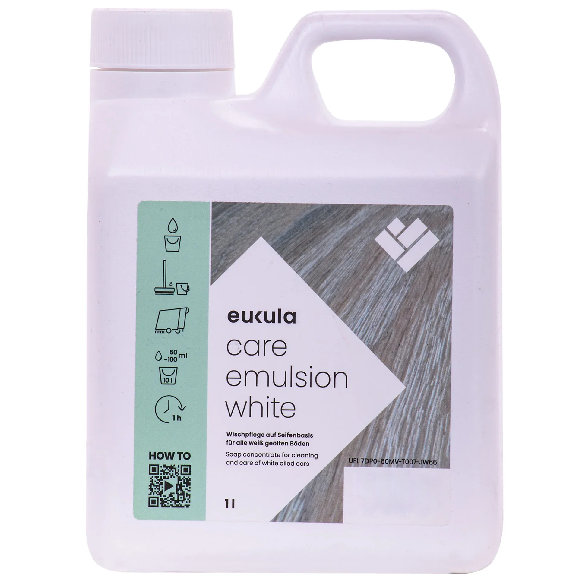 "Houten vloer onderhoud, vloeremulsie, 1 Liter, witte vloer onderhoud, onderhoudsemulsie vloer image"