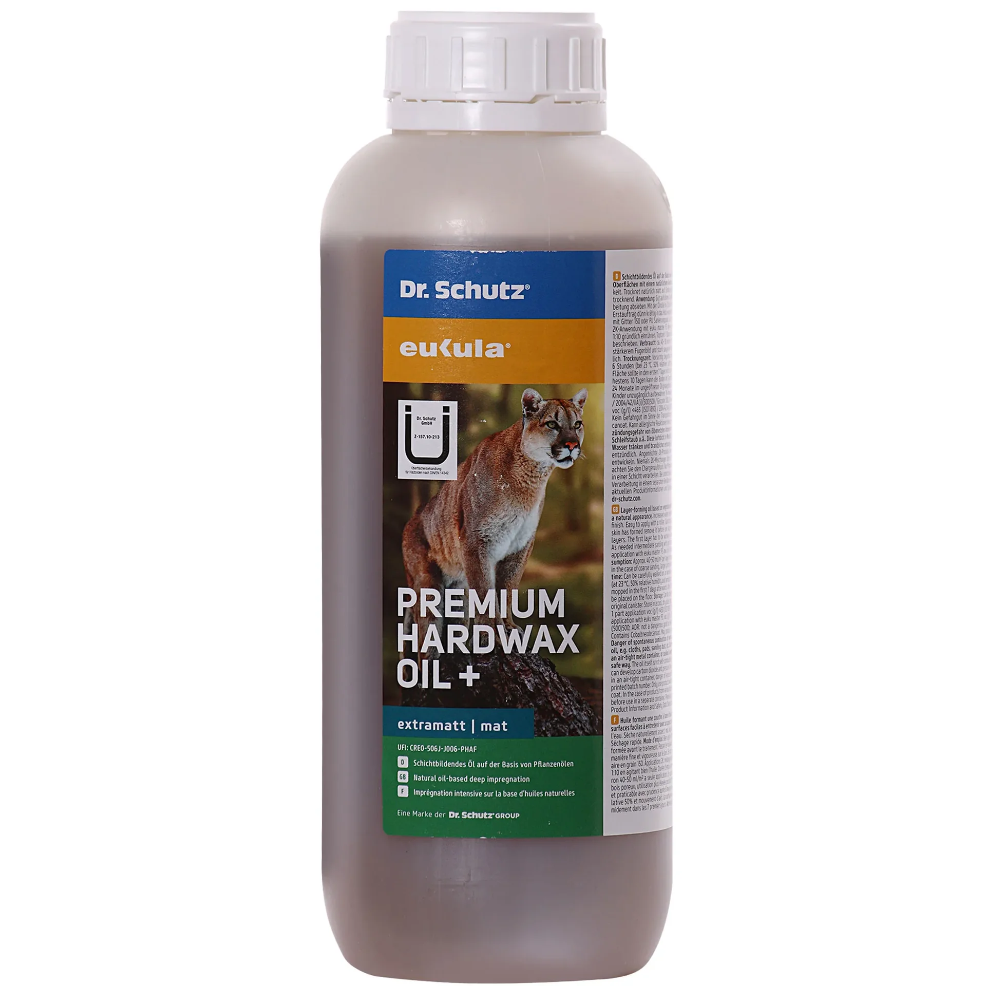 "Hardwax olie, Premium HardWax Öl+ extramatt, 1 Liter, olie voor houten vloer image"