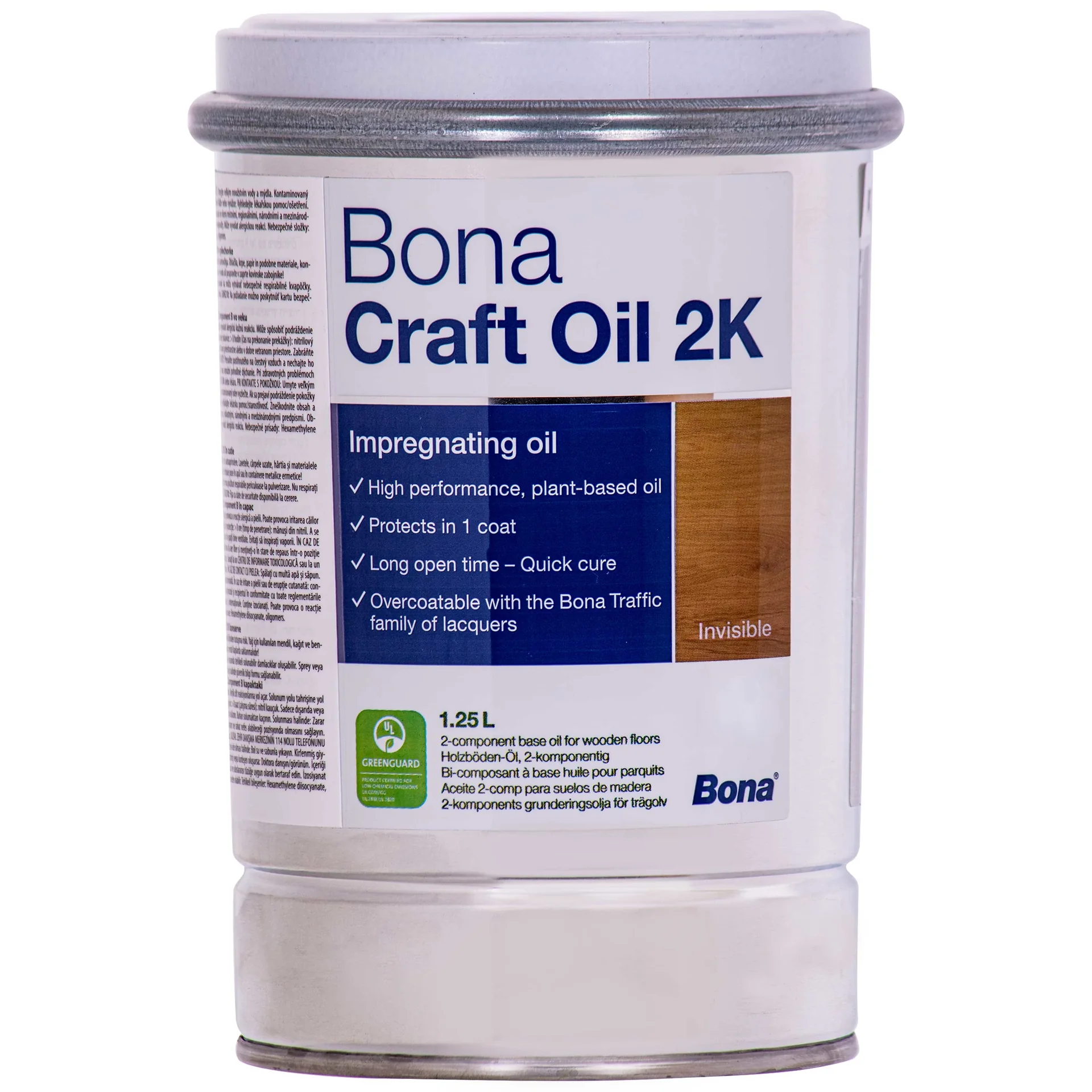 "Bona Craft Oil 2K Invisible 1,25 Liter, Parketolie 2K, Onzichtbare olie image"