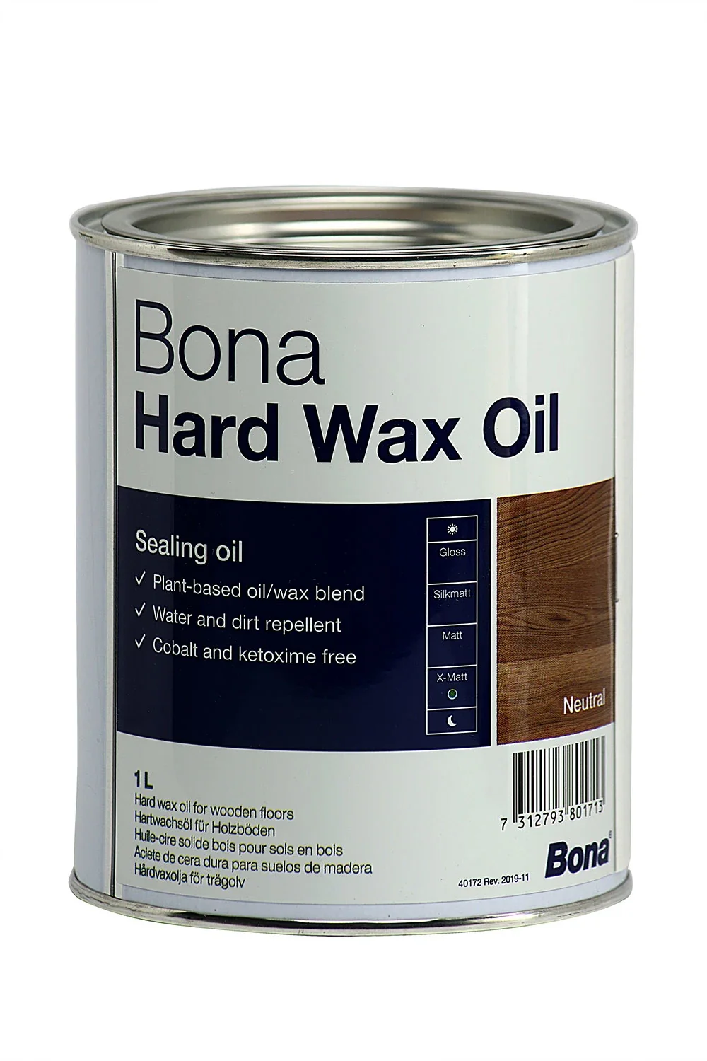 "Hardwax olie mat, 1 Liter, voor Holzböden im Innenbereich image"