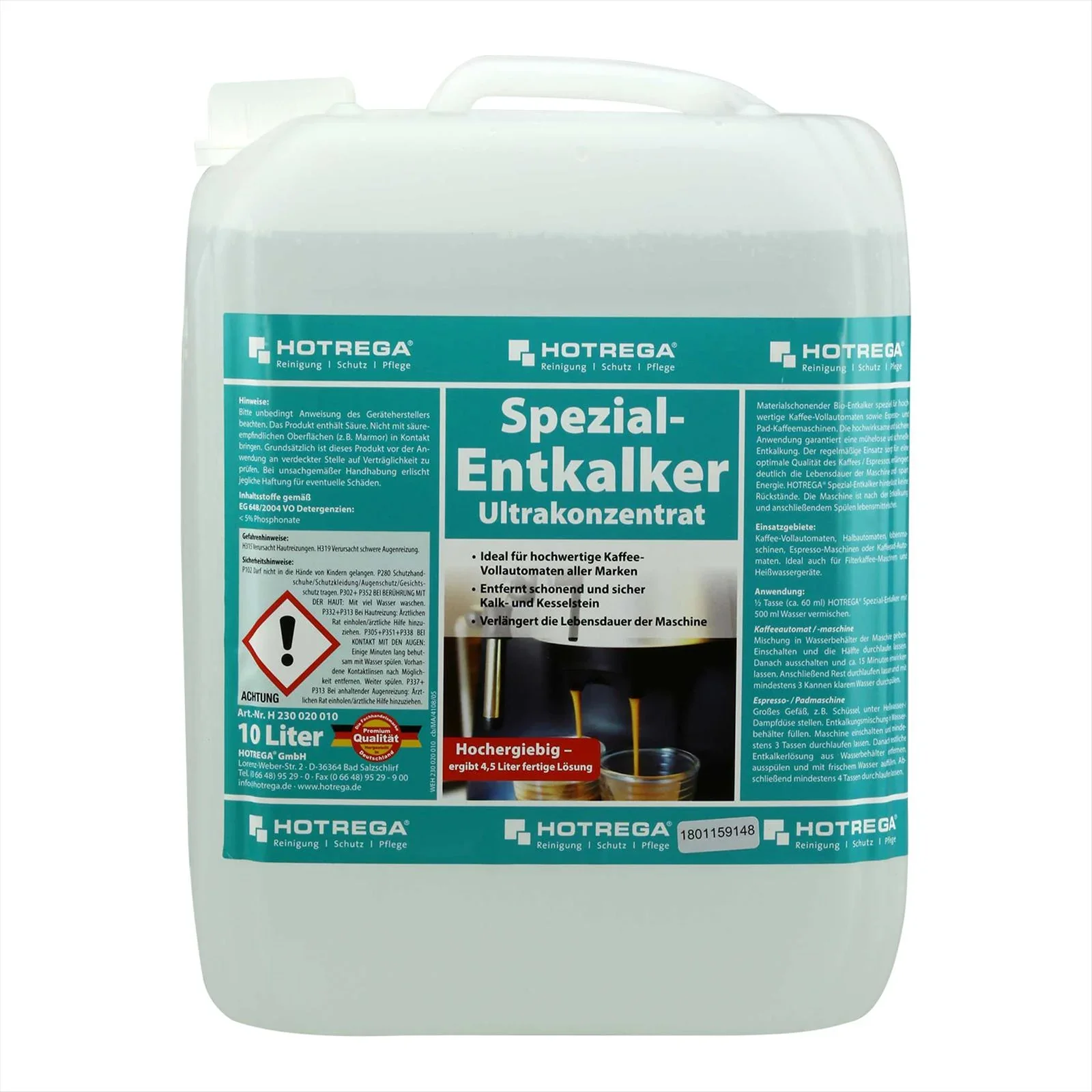 Ontkalker concentraat 10 Liter, Professionele ontkalker, Sterke ontkalker