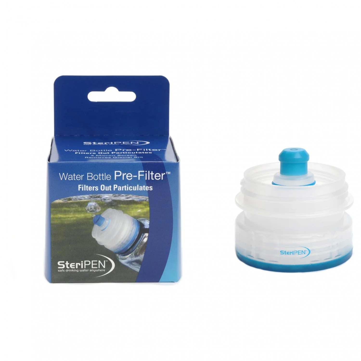 "Waterfilter fles, 40 micron voorfilter, drinkfles filter, voor weithalsflessen image"
