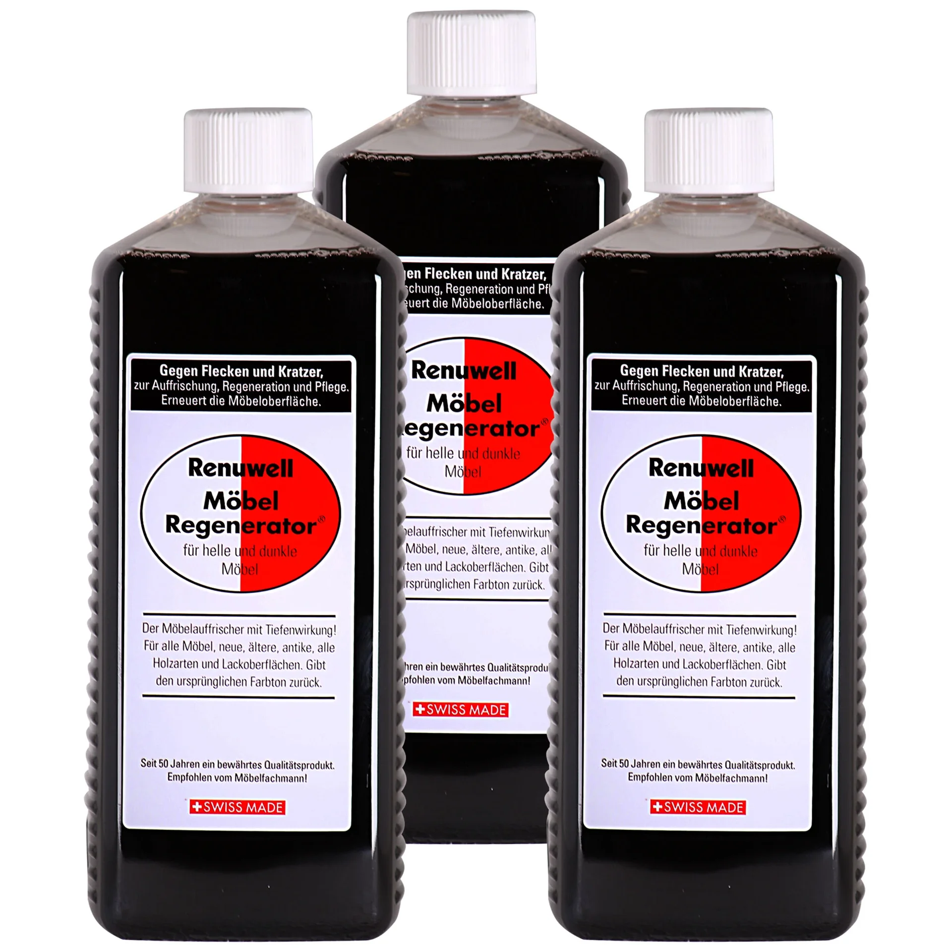"Meubelreparatie, Meubelrenovatie, Hout repareren, RENUWELL Möbel Regenerator 1 Liter x 3 Flaschen, Meubelolie image"
