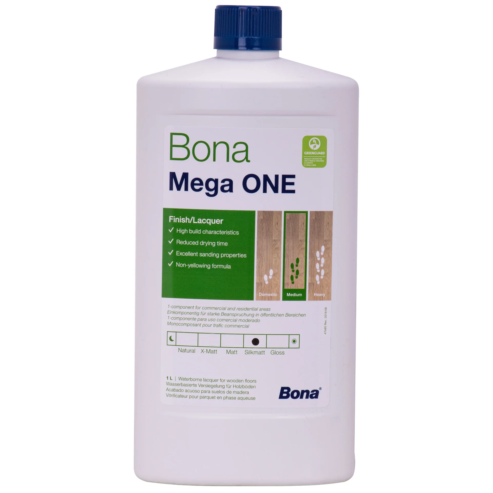 "Parketlak, halfmatte lak, BONA MEGA One halbmatt 1 Liter, vloerlak image"
