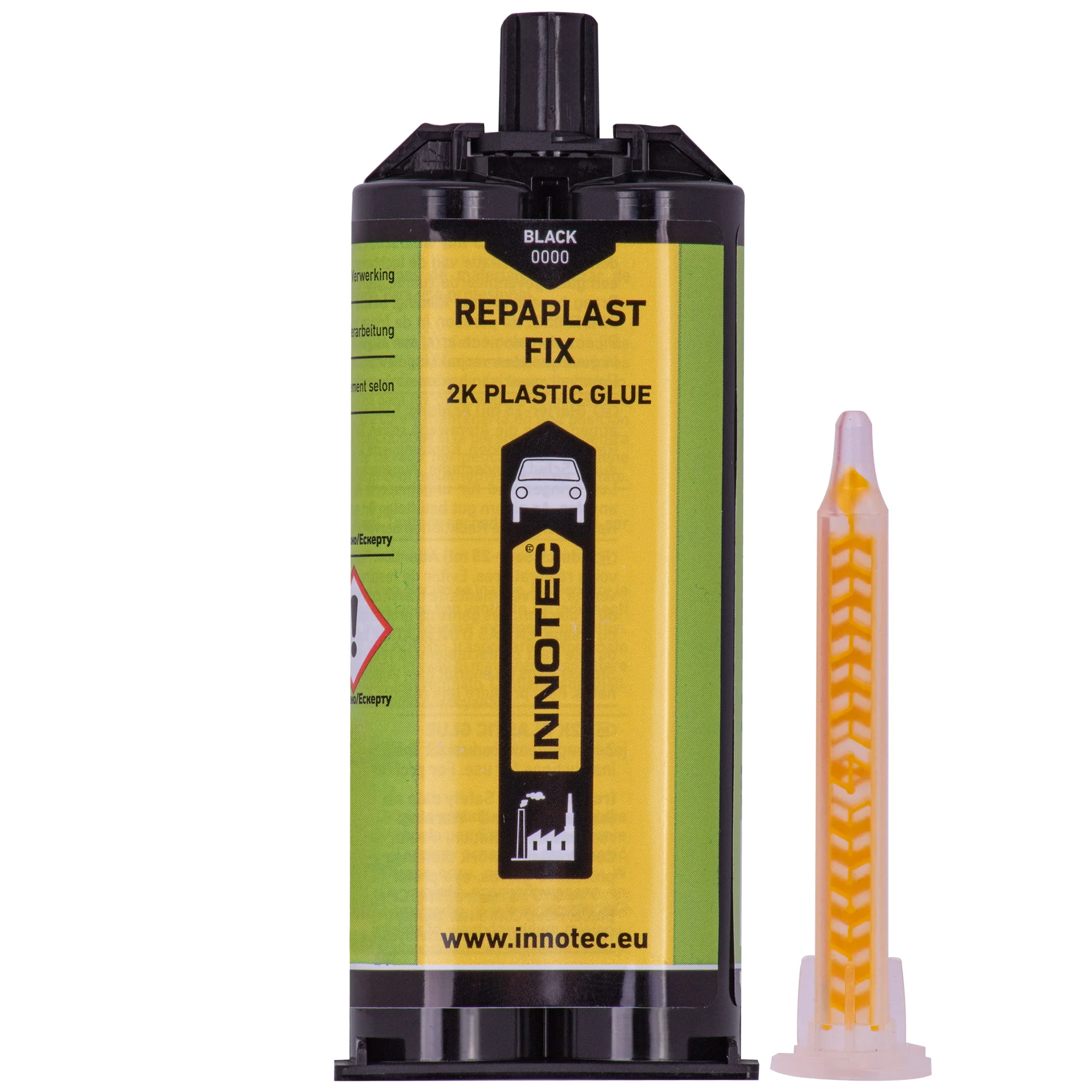 "Repaplast Fix, kunststof reparatie, 50 ml zwarte lijm, dubbele koker image"