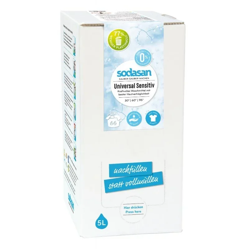 "Wasmiddel gevoelige huid, universeel wasmiddel 5 liter, bag in box, wasmiddel zonder parfum, ecologisch wasmiddel image"