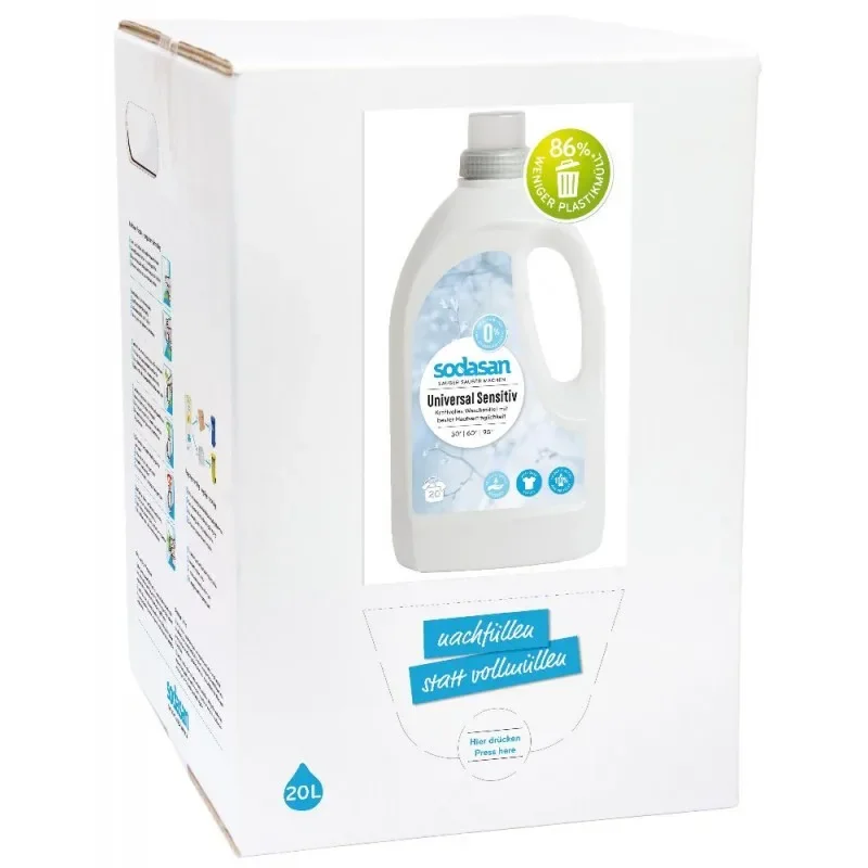 "Wasmiddel gevoelige huid 20 Liter, Universeel wasmiddel, Wasmiddel zonder parfum, Bag in Box image"