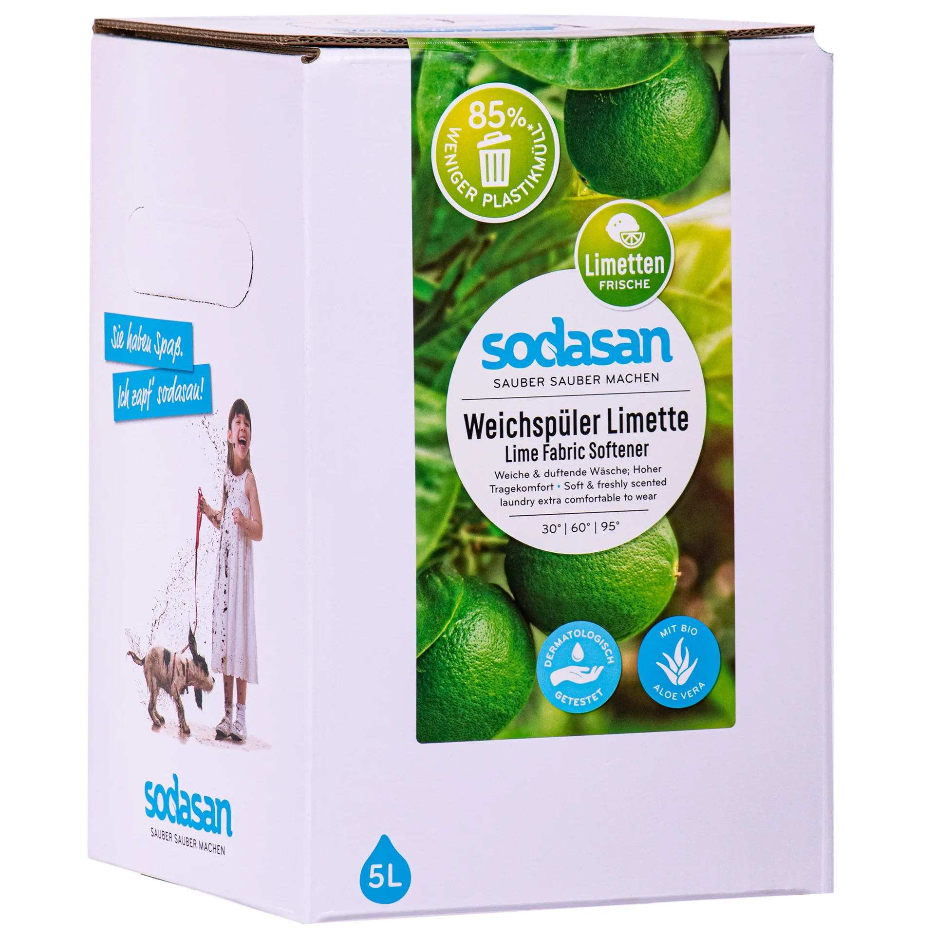 "Wasverzachter, natuurlijke wasverzachter, ecologische wasverzachter, lime, 5 liter navulling grootverpakking image"