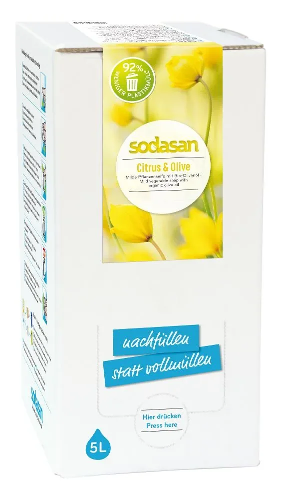 "Vloeibare zeep navulling, handzeep navulling, natuurlijke vloeibare zeep, 5 liter citrus olijf image"