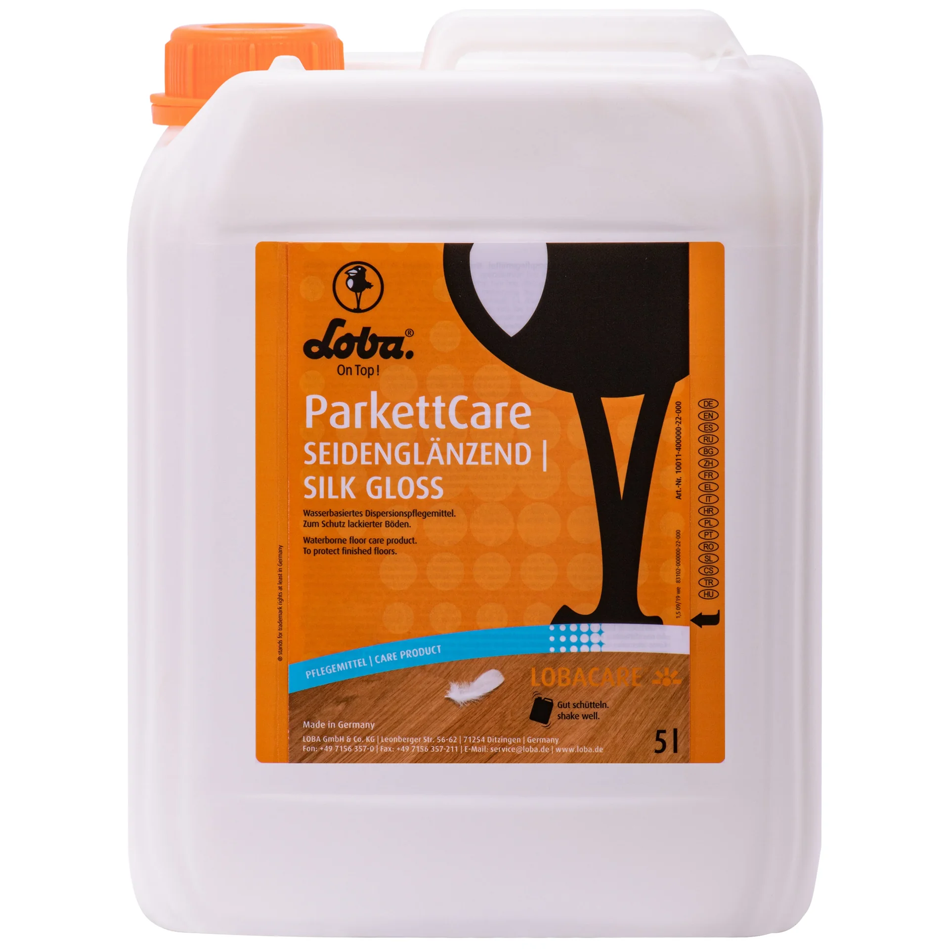 "Parket onderhoud, Parket verzorging, Parket reiniger, 5 Liter zijdeglans image"