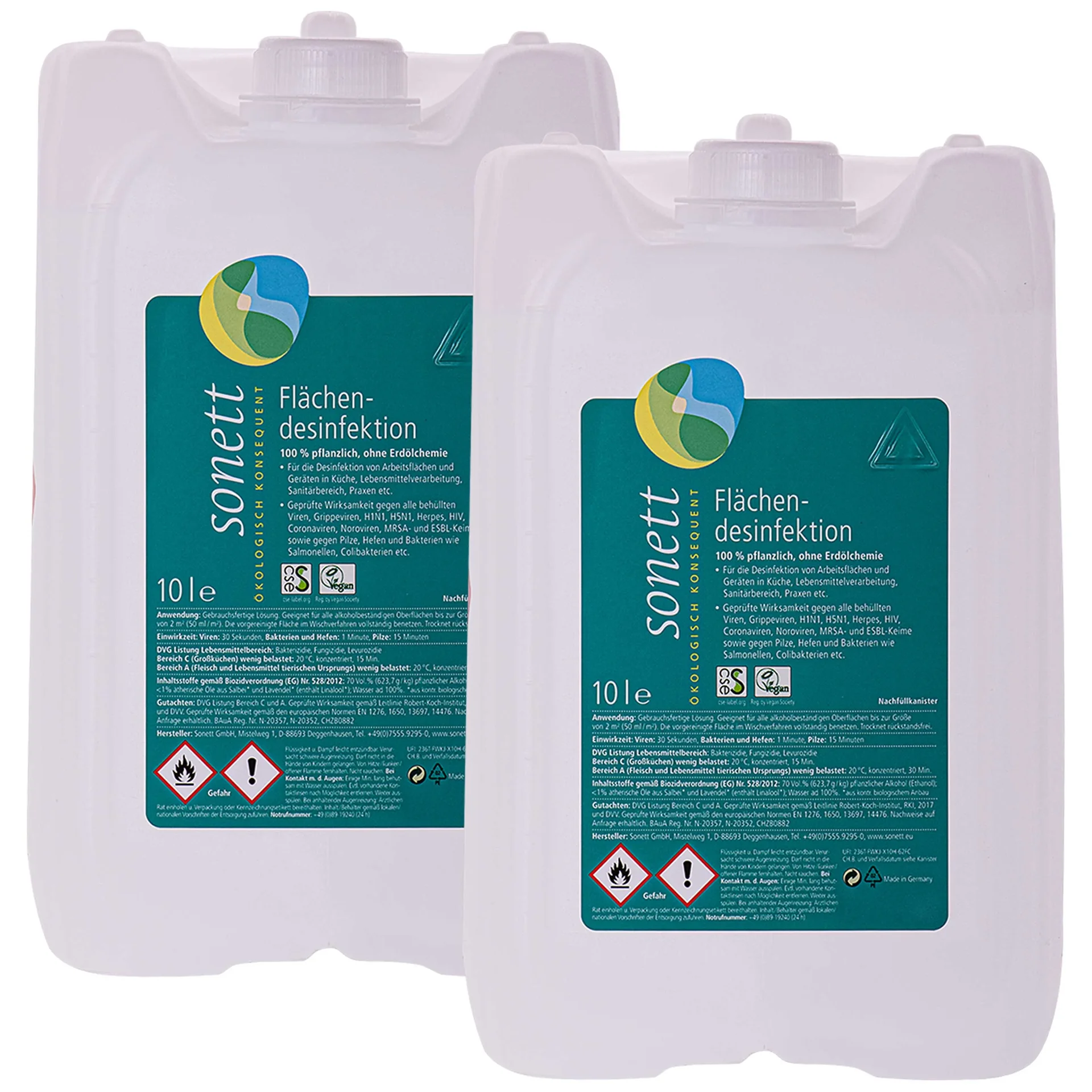 Desinfectiemiddel oppervlakken 2 x 10 liter, oppervlakte desinfectie, vlakken desinfectie