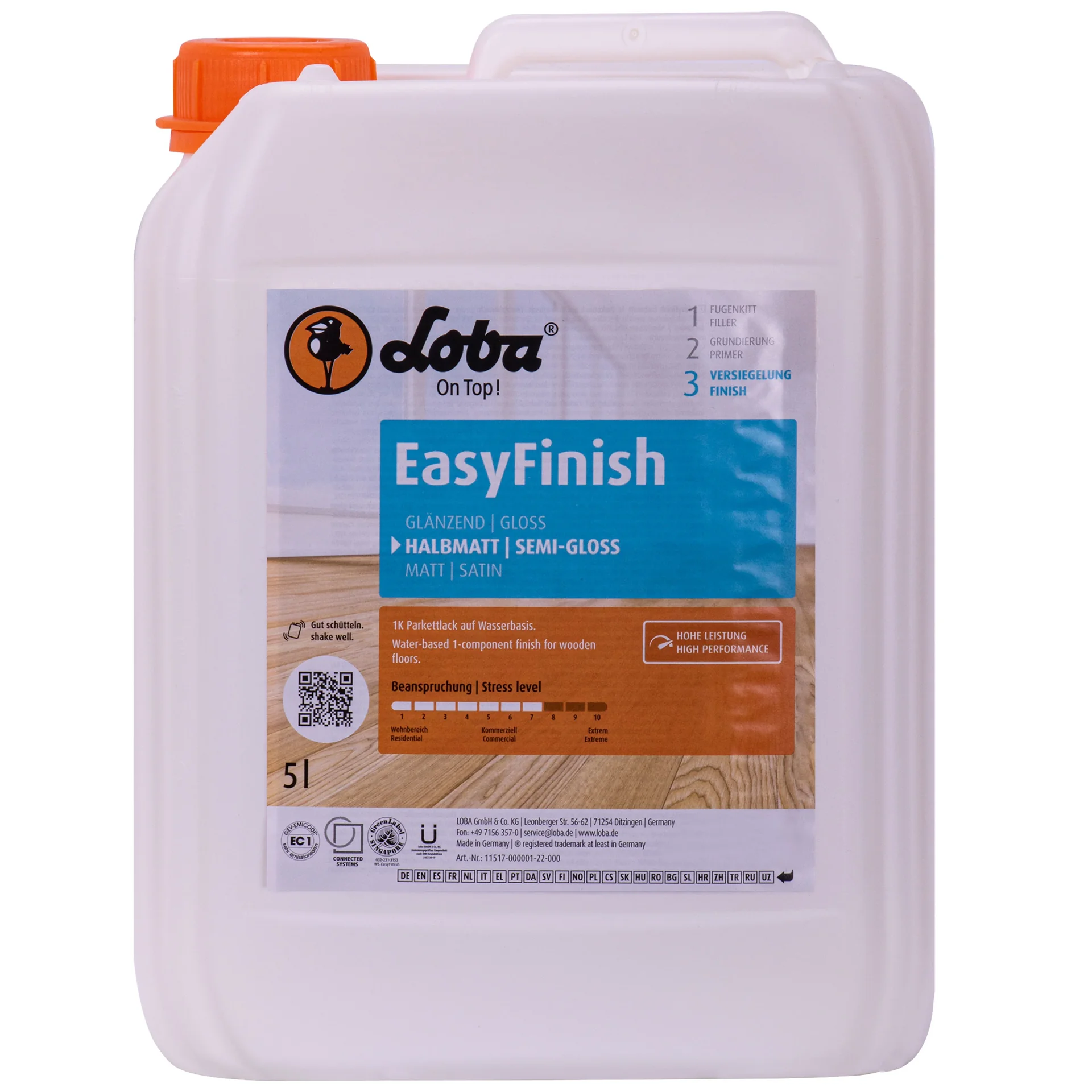 "Parketlak mat 5 Liter, vloerlak, lak voor houten vloer, LOBA EasyFinish image"