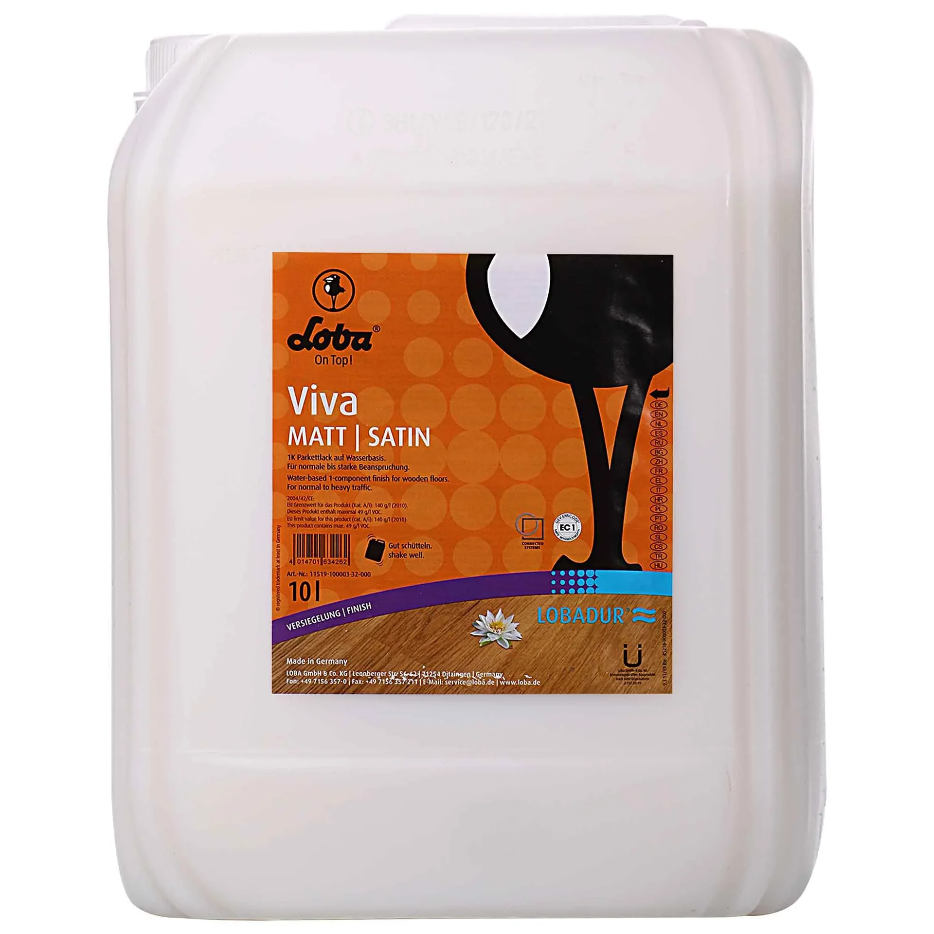 "Parketlak mat, 10 Liter, 1K parketlak, waterbasis parketlak image"
