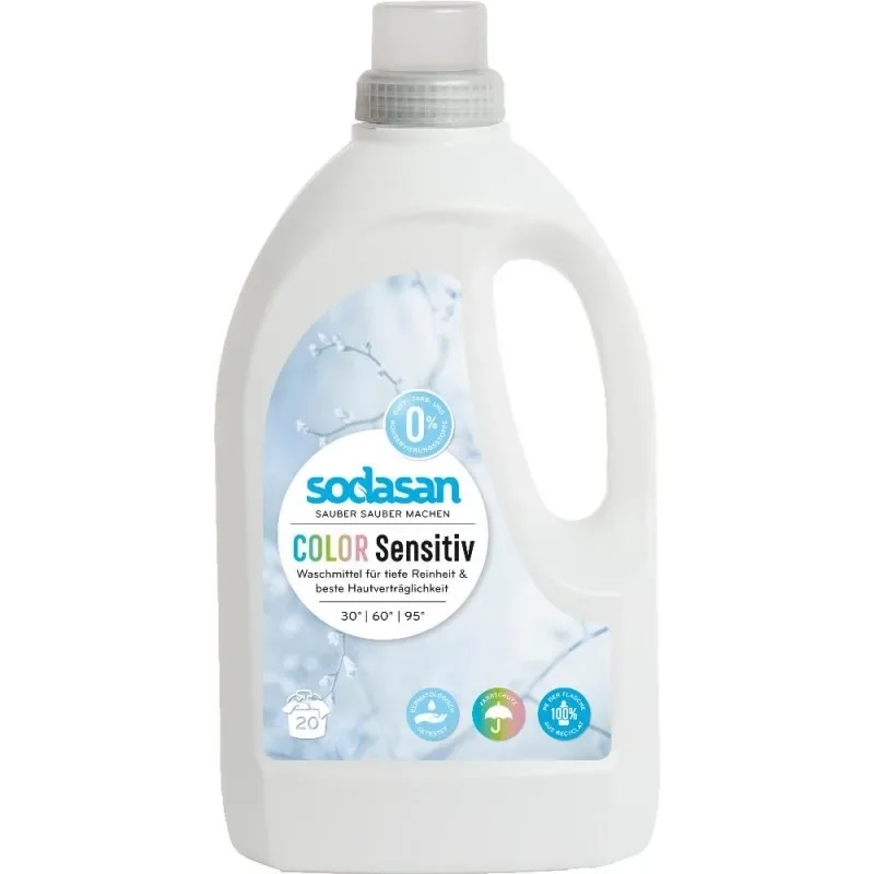 "Wasmiddel gevoelige huid, wasmiddel kleur, 6 x 1,5 Liter, vloeibaar wasmiddel, parfumvrij image"