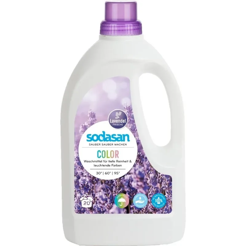 "Wasmiddel voor gekleurde was, vloeibaar wasmiddel kleur, lavendel, 2 x 1,5 liter image"