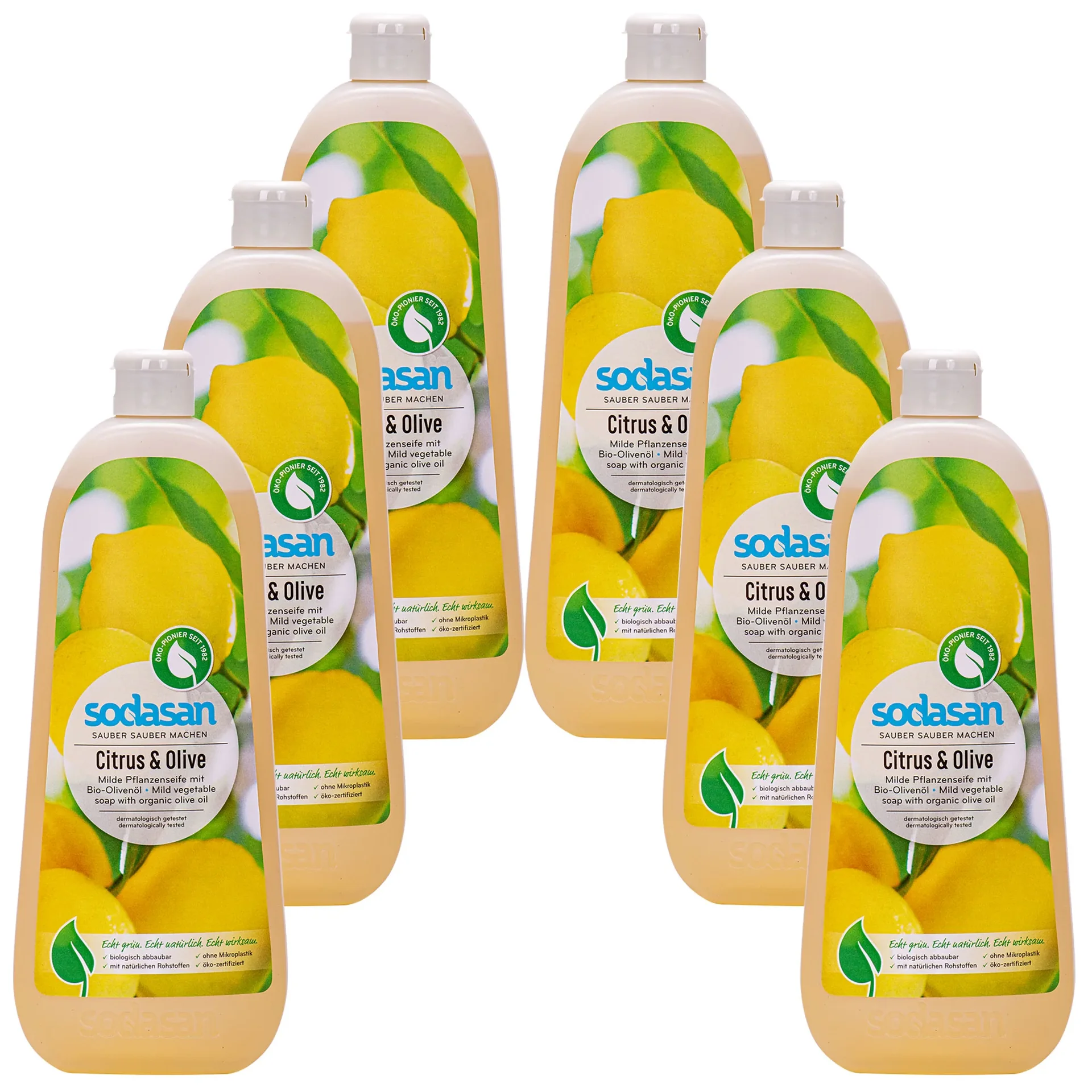 "Vloeibare zeep citrus olijf 6 x 1 Liter, plantaardige zeep image"