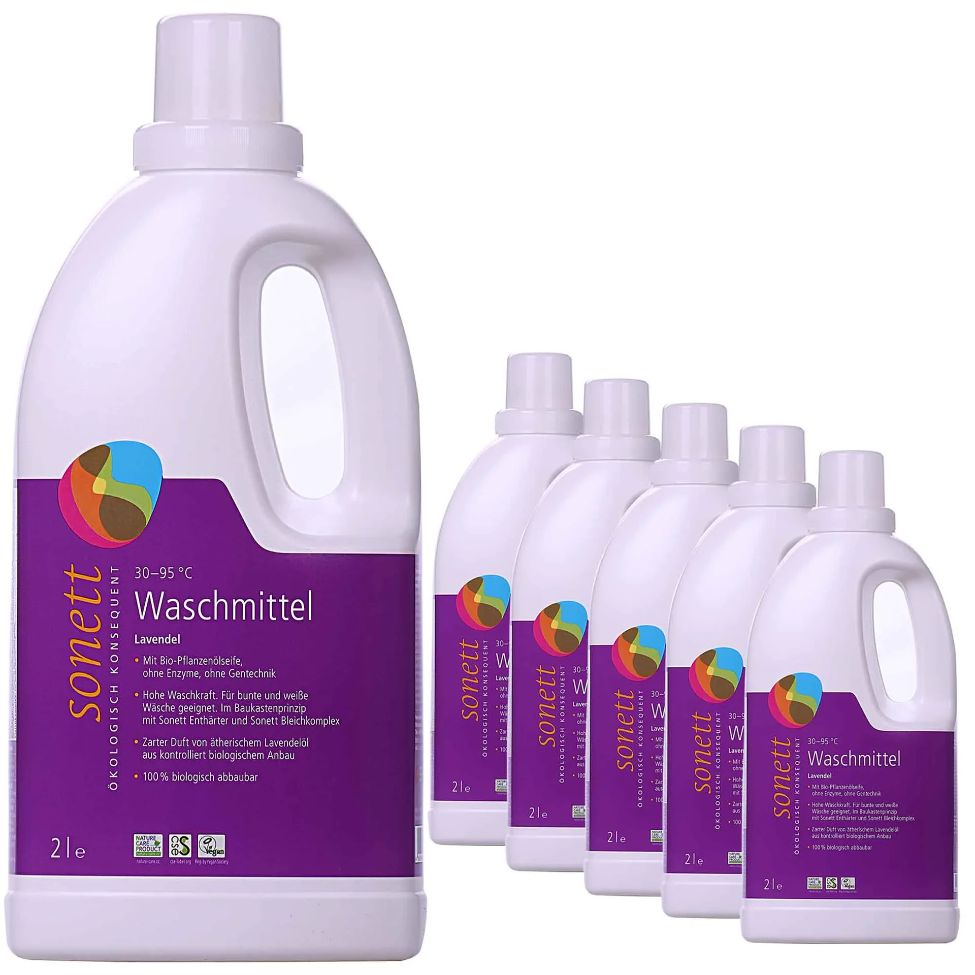 "Wasmiddel lavendel, vloeibaar, 6 x 2 liter, wasmiddel voor gevoelige huid image"