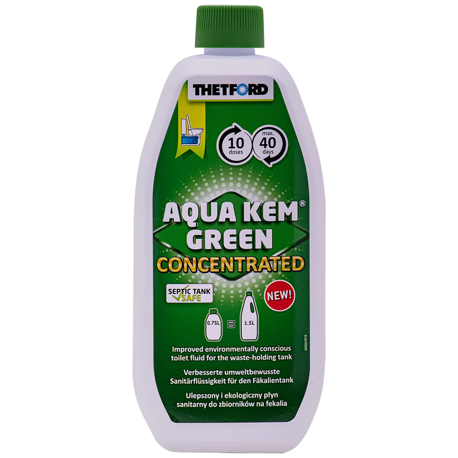 "Camping toilet vloeistof, chemisch toilet vloeistof, groene toiletvloeistof, 0,75 liter image"