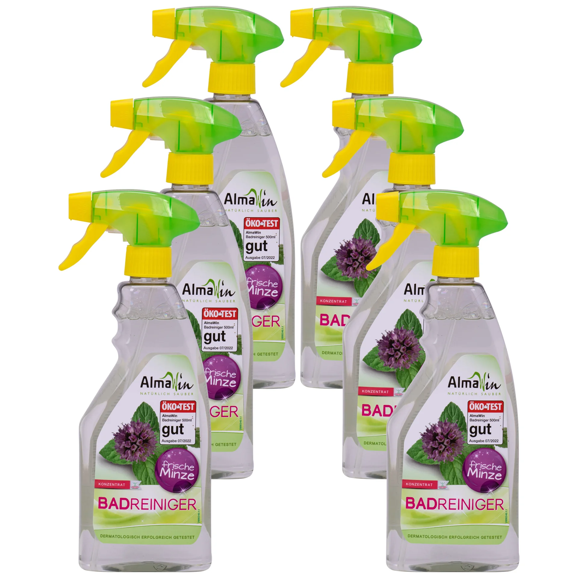 "Badkamer schoonmaken, badkamer reiniger, 6 x 500 ml, ecologische badkamerreiniger image"