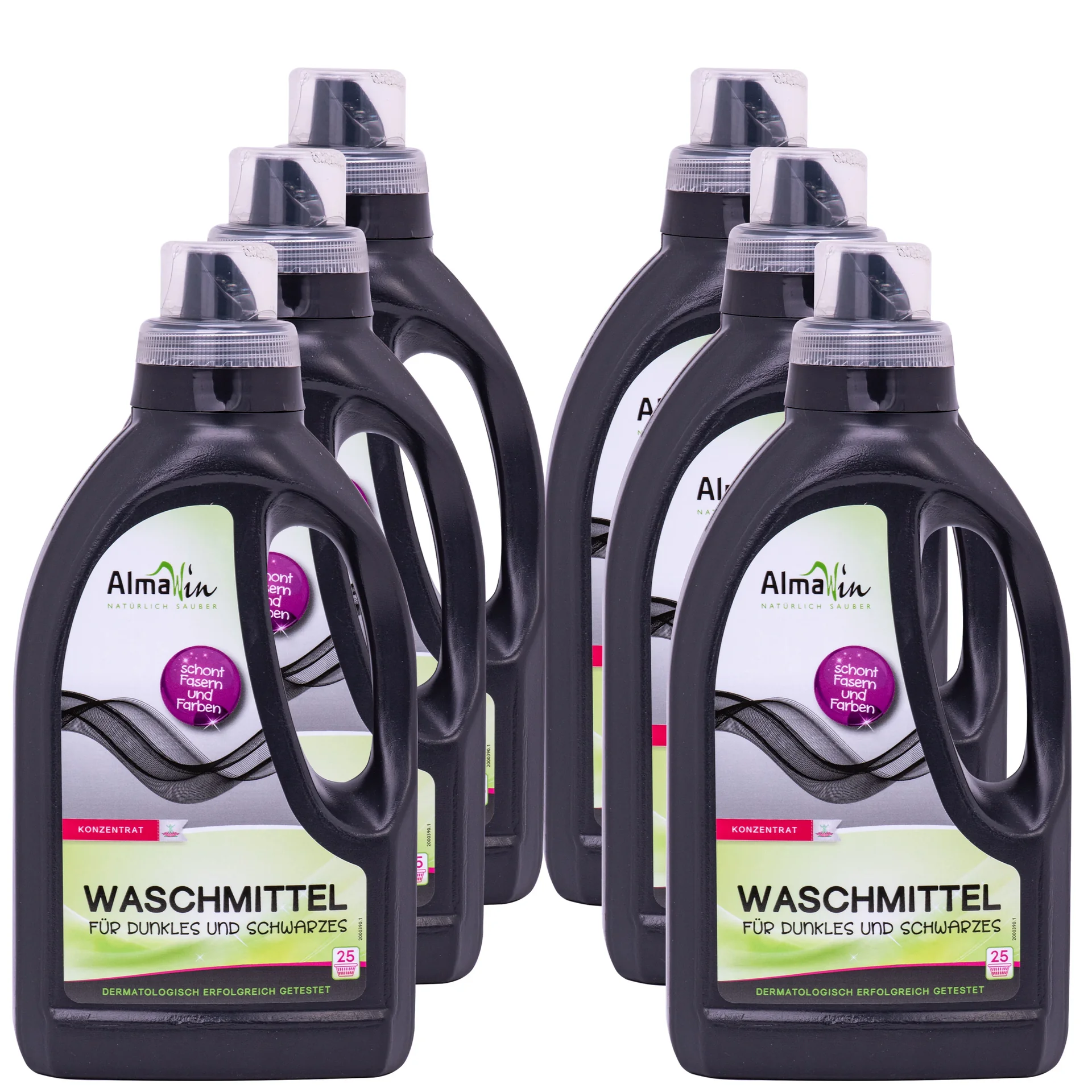 Wasmiddel voor donkere was, wasmiddel zwarte was, 6 x 750 ml, wasmiddel donkere kleding