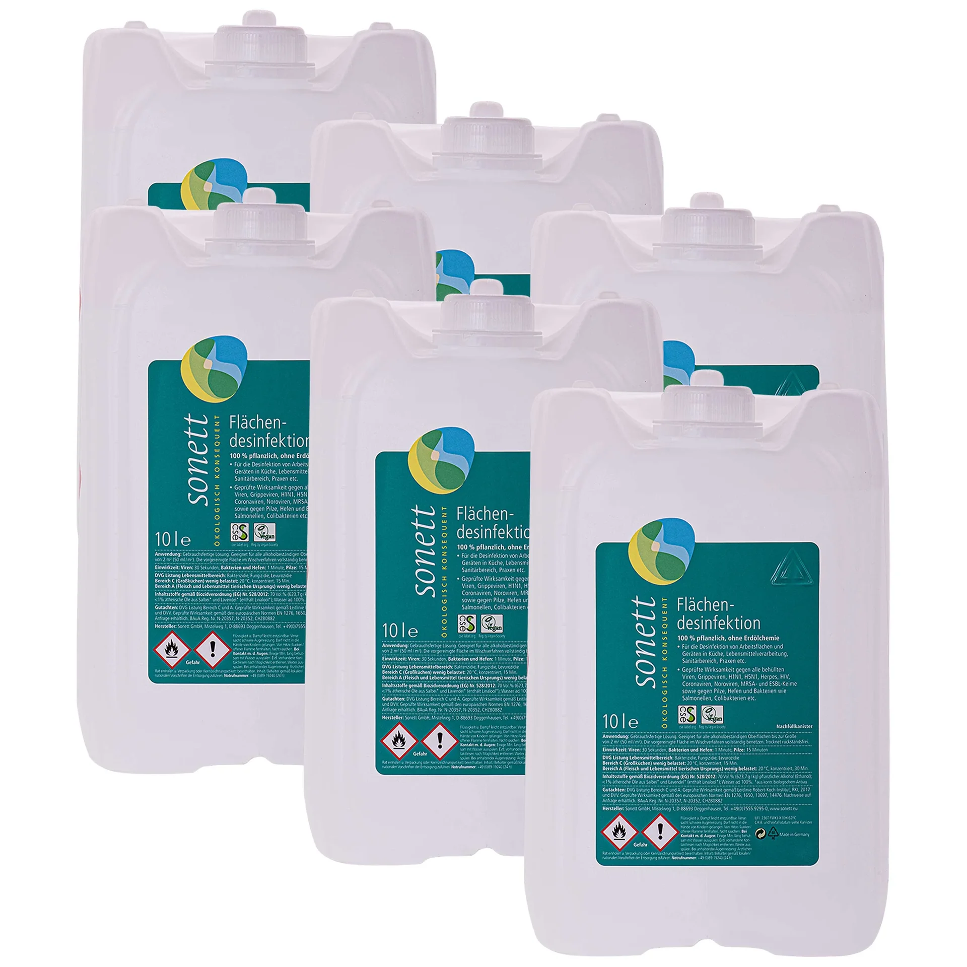 "Desinfectiemiddel oppervlakken 6 x 10 liter, Oppervlakte desinfectie, Desinfectie vloeistof oppervlakken image"